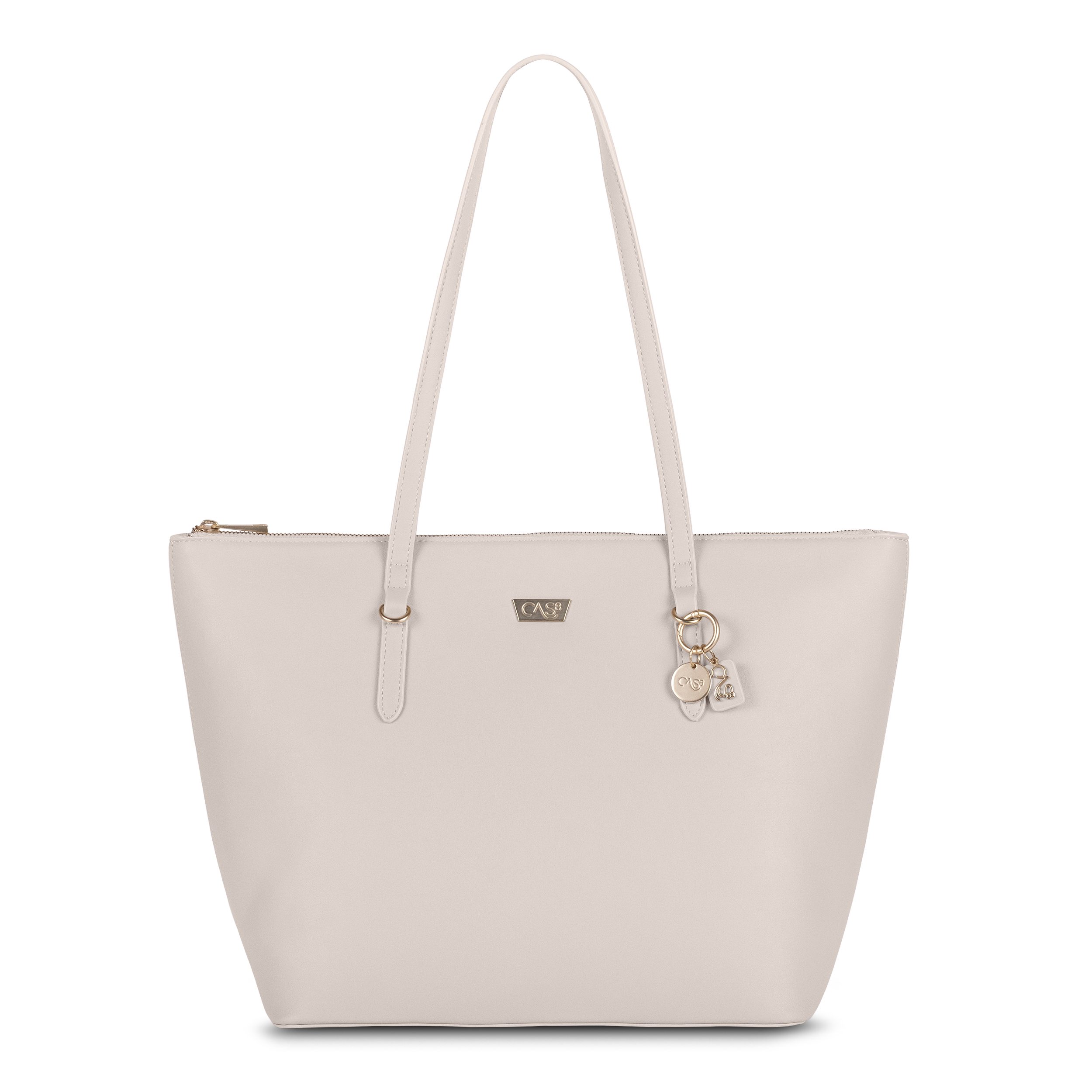 Cas8 Shopper Julia 34847 A von Cas8 - elegant mit goldfarbenen Details, goldfarbene Reißverschlüsse, Logo und Anhänger
