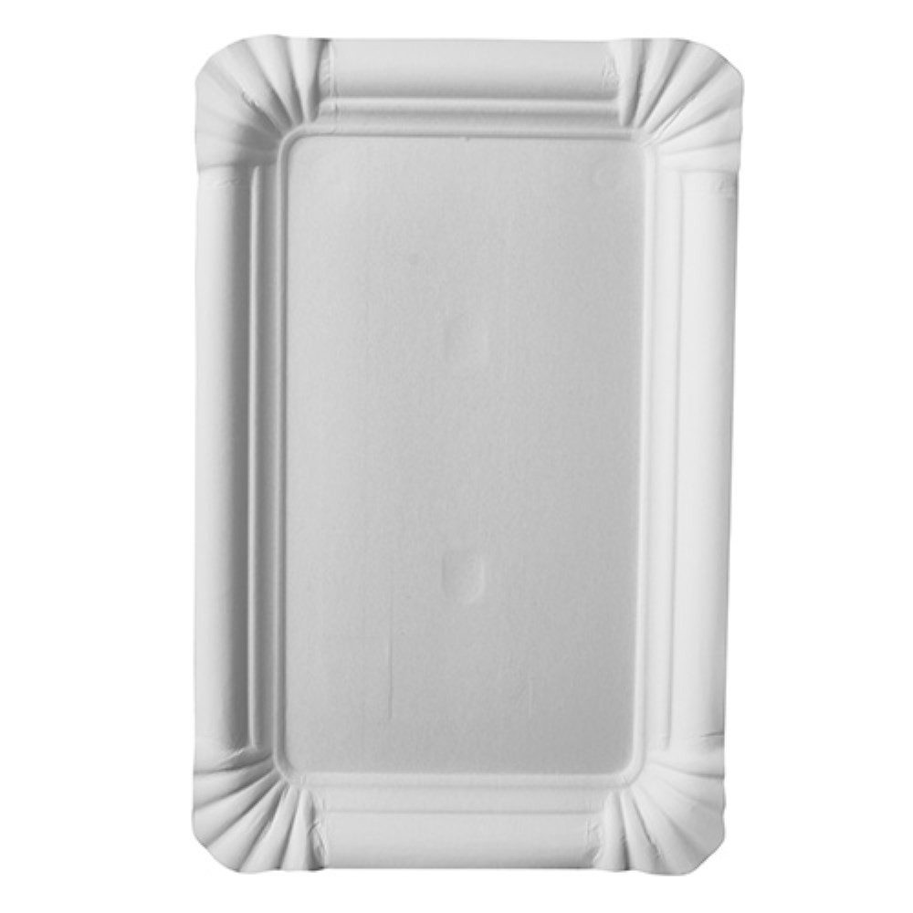 Pappteller 20 Teller, Pappe eckig 13 cm x 20 cm weiss