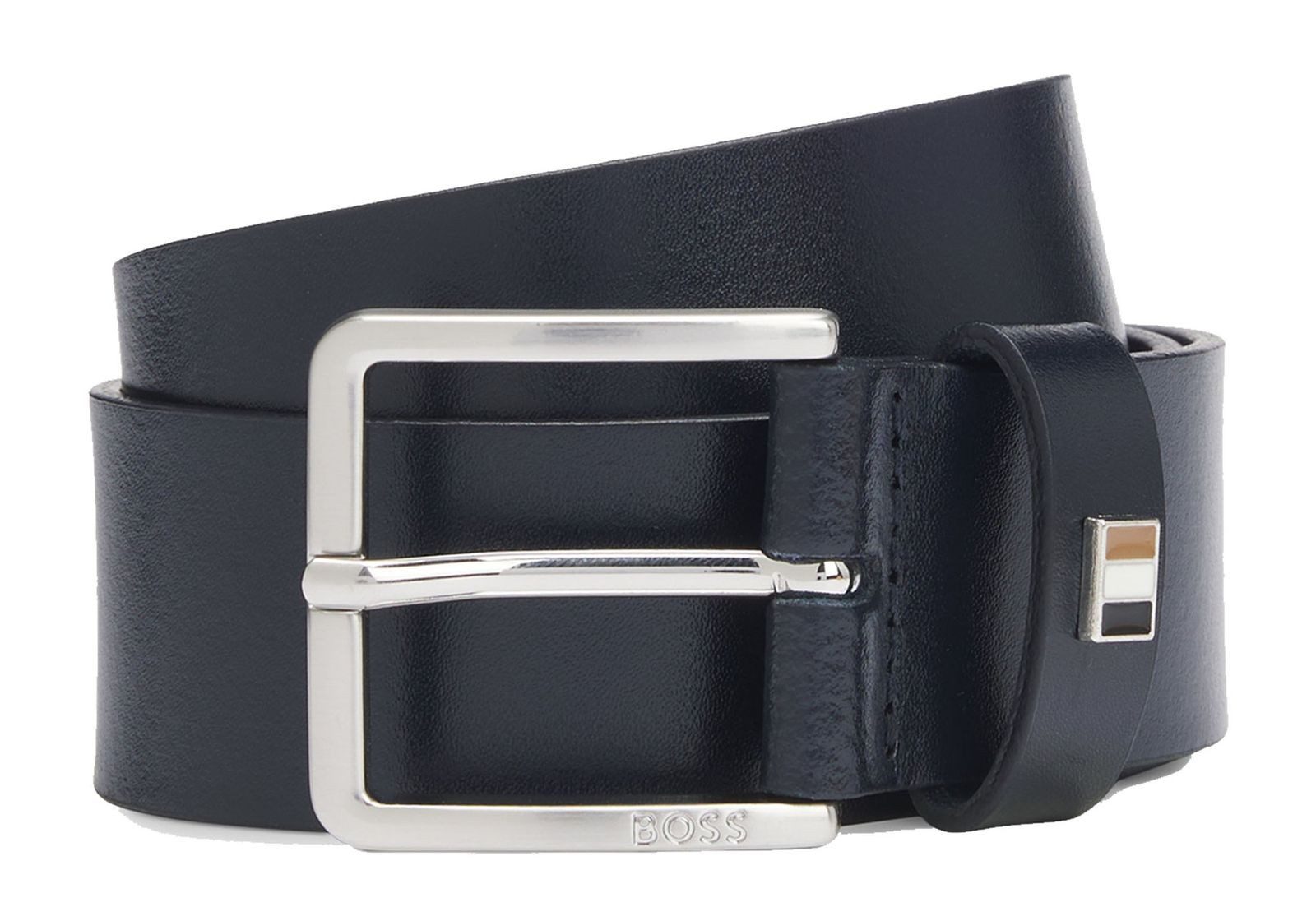 BOSS Ledergürtel Ther-Flag-E Sz35 Leather Belt aus echtem Rindsleder günstig online kaufen