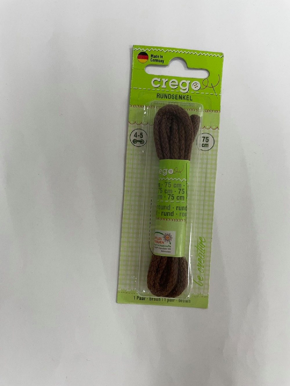 Wenco Schnürsenkel Crego Schnürsenkel Rund Braun 1 Paar 75cm