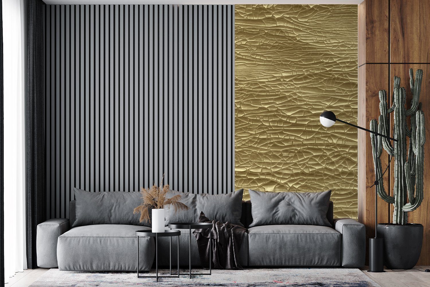 MuchoWow Fototapete Gold - Matt, Abstrakt, Fototapete St), Schlafzimmer Farbe (2 Küche, bedruckt, für Vliestapete Wohnzimmer 