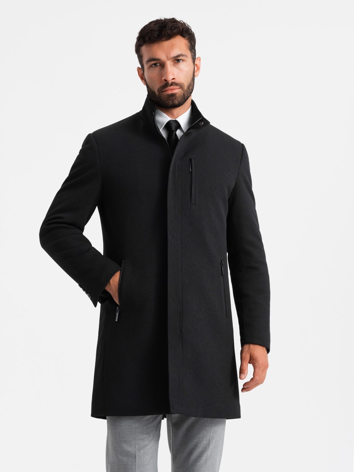 OMBRE Wintermantel Strukturierter, taillierter Mantel für günstig online kaufen