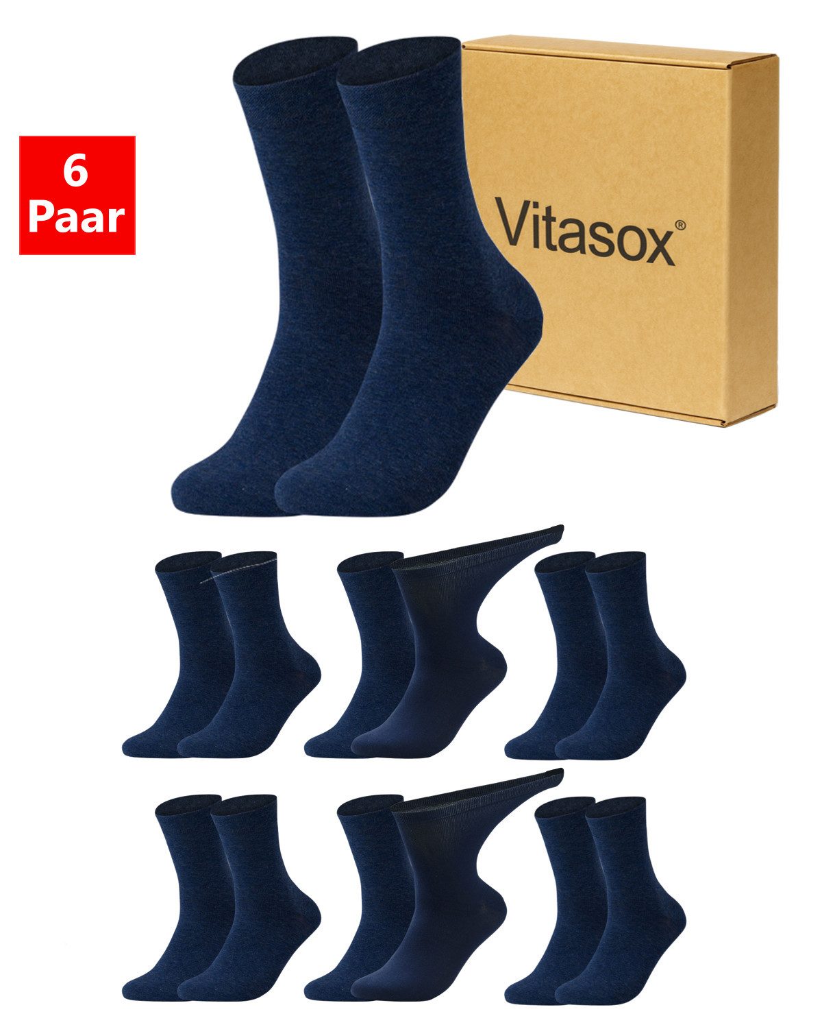 Diabetikersocken für Herren - aus Baumwolle ohne Gummi, ohne Einschneiden und Abdrücken
