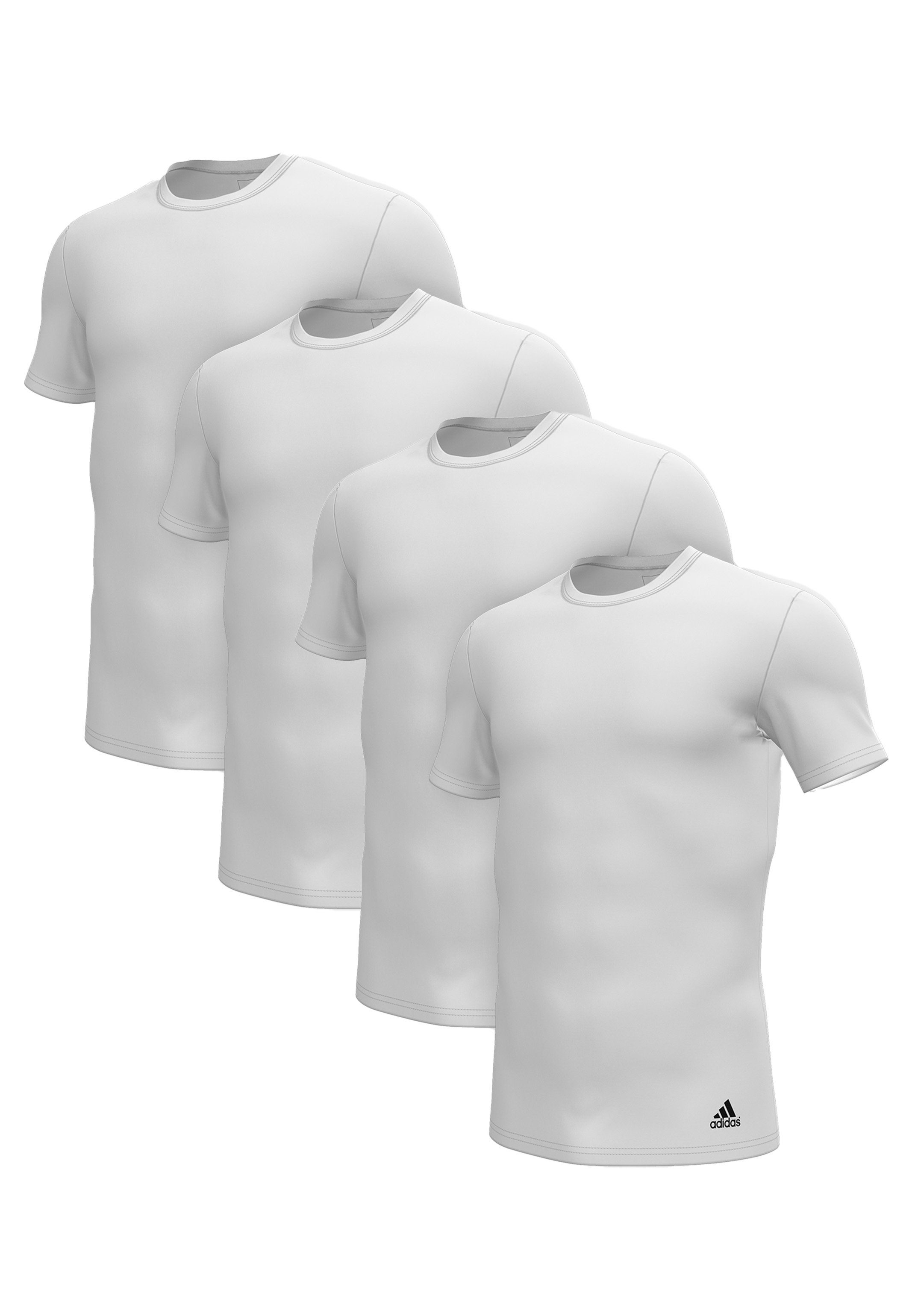 adidas Sportswear Unterhemd 4er Pack Active Flex Cotton 3 Stripes (Spar-Set, 4-St) Unterhemd / Shirt Kurzarm - Baumwolle - Weiß