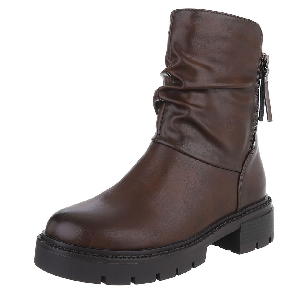 Ital-Design Modische Stiefeletten mit geschopftem Schaft günstig online kaufen