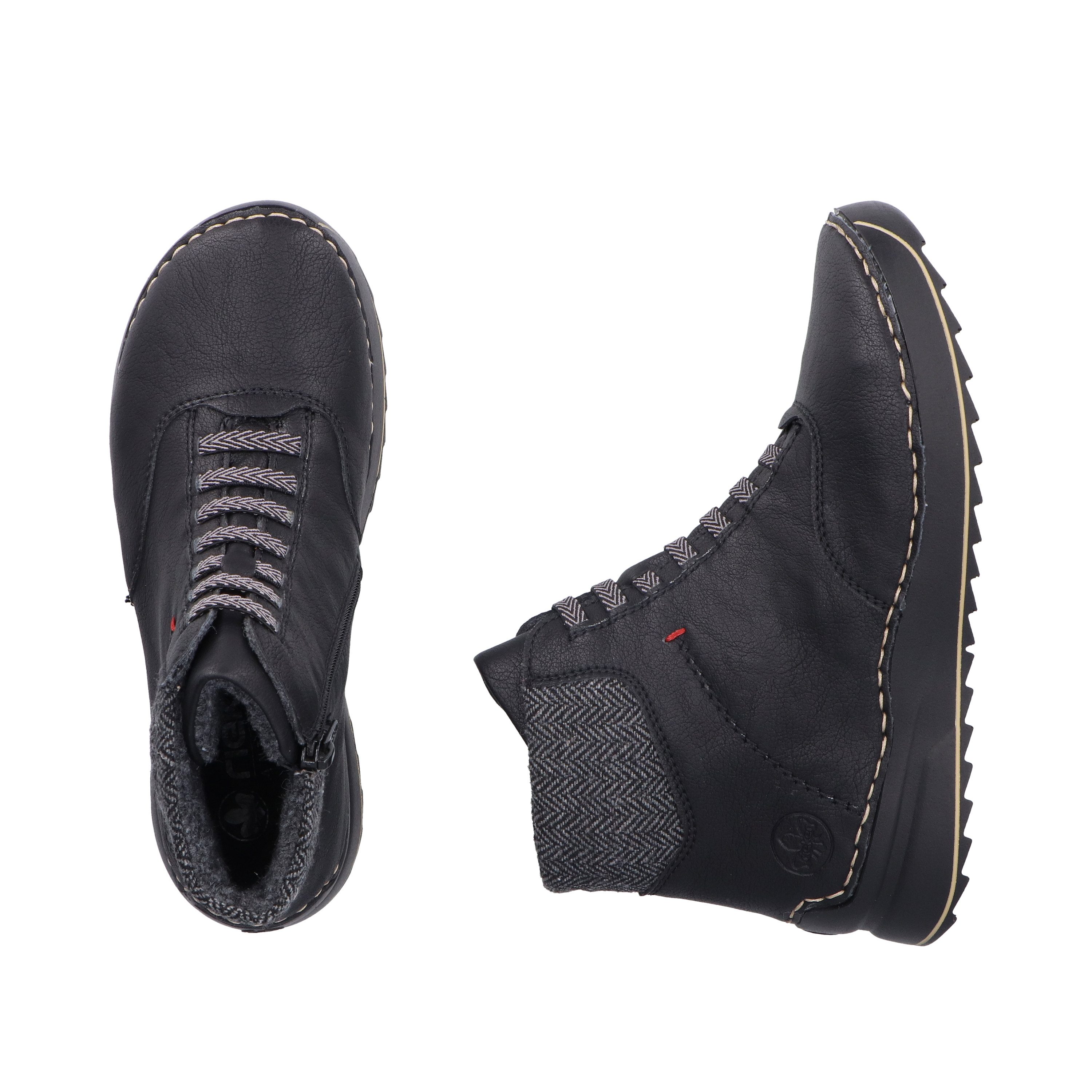 Rieker Schnürboots Stiefelette, Plateauboots mit Profilsohle