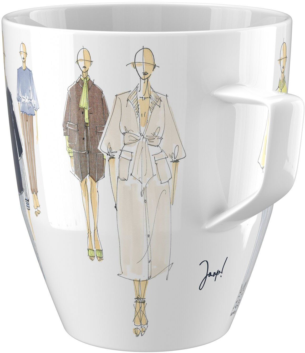 Joop! Becher COLLECTOR\'S MUG FASHION EDITION SPRING/ SUMMER 2022, Porzellan,  mit Originalskizzen aus der JOOP! Women Collection Spring/ Summer 2022