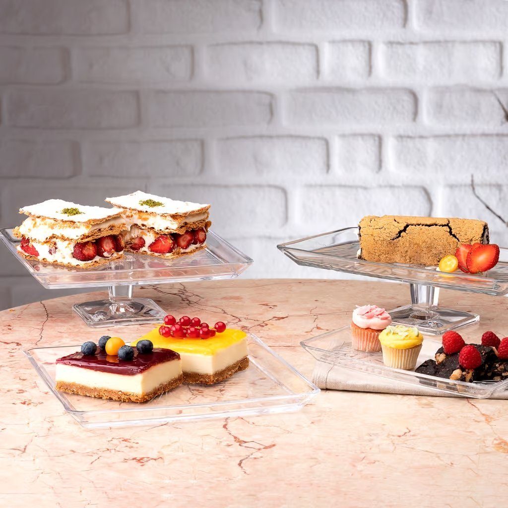 Pasabahce Kuchenplatte Tortenplatte Madlen Kristall Durchsichtig (23,7 x 8 x 23,7 cm)
