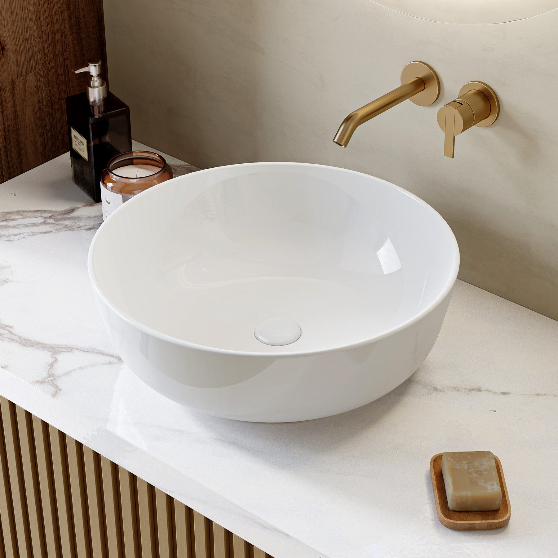 HOROW Waschbecken Aufsatzwaschbecken Oval Rund Waschbecken günstig online kaufen