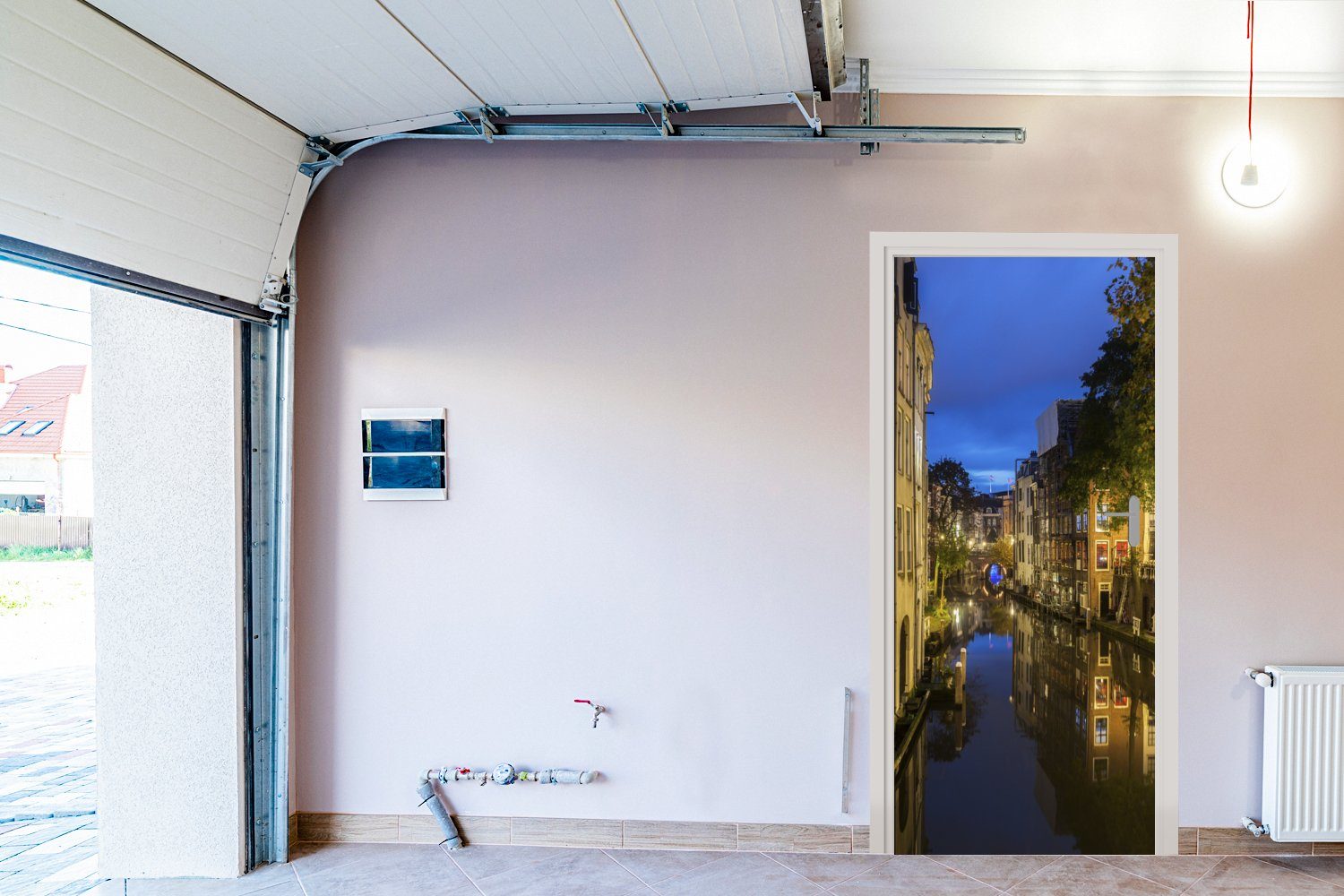 Türaufkleber, bedruckt, Tür, MuchoWow St), - 75x205 Niederlande, Kanal (1 Utrecht Matt, - cm für Fototapete Türtapete