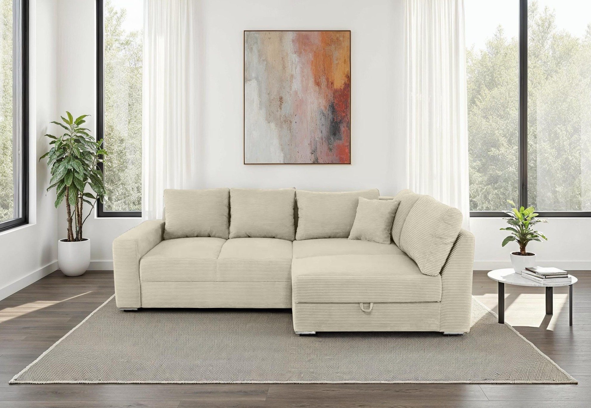 luma-home Ecksofa 15235, Dauerschläfer B260/T181/H88 cm mit 2 Bettkästen, O günstig online kaufen