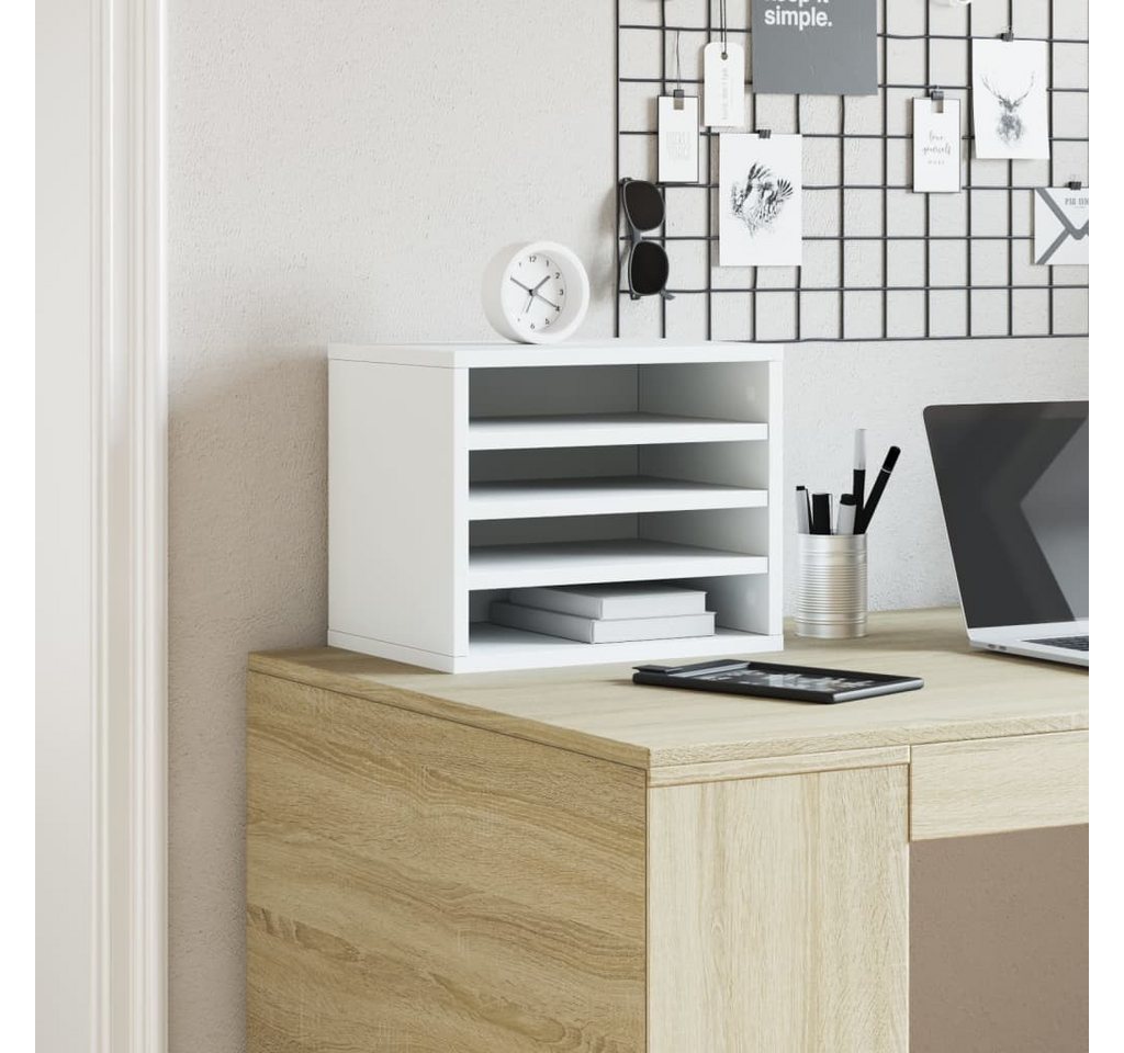Thumbnail - vidaXL Organizer Schreibtisch-Organizer Weiß 36x26x29,5 cm Holzwerkstoff