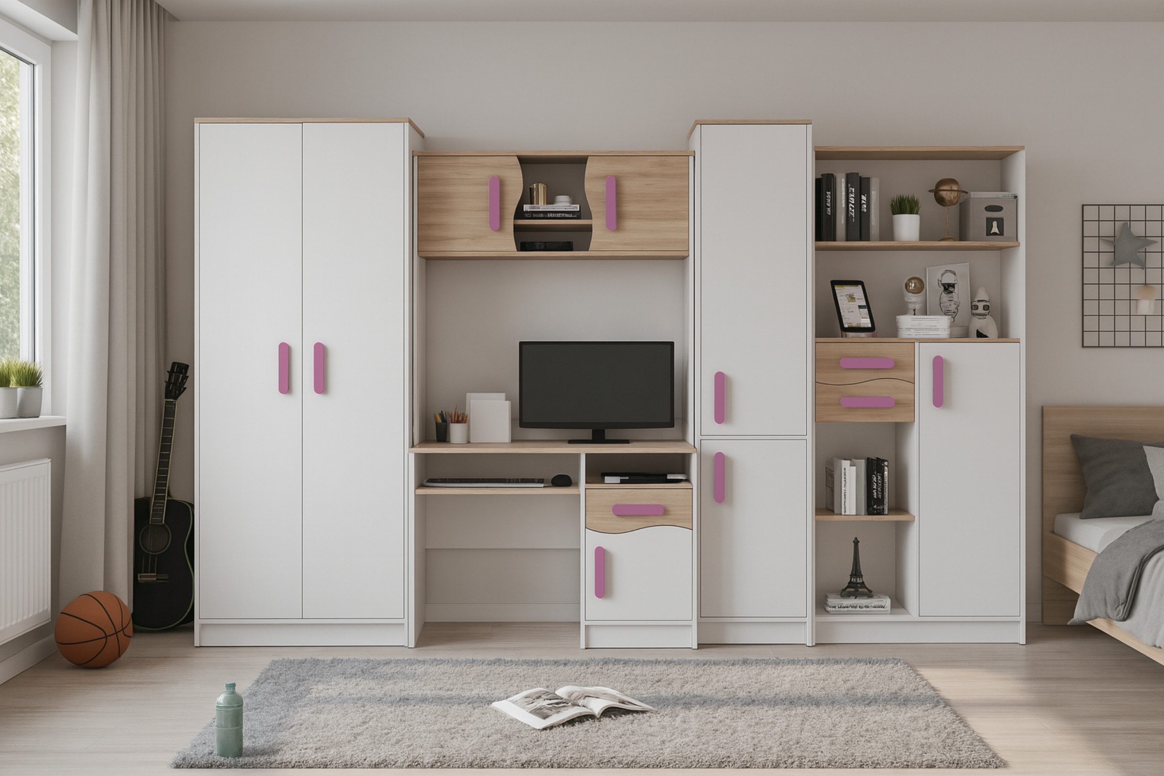 Deine Möbel 24 Jugendzimmer-Set MIKI Jugend-Schrankwand Jugendzimmer Jugend günstig online kaufen