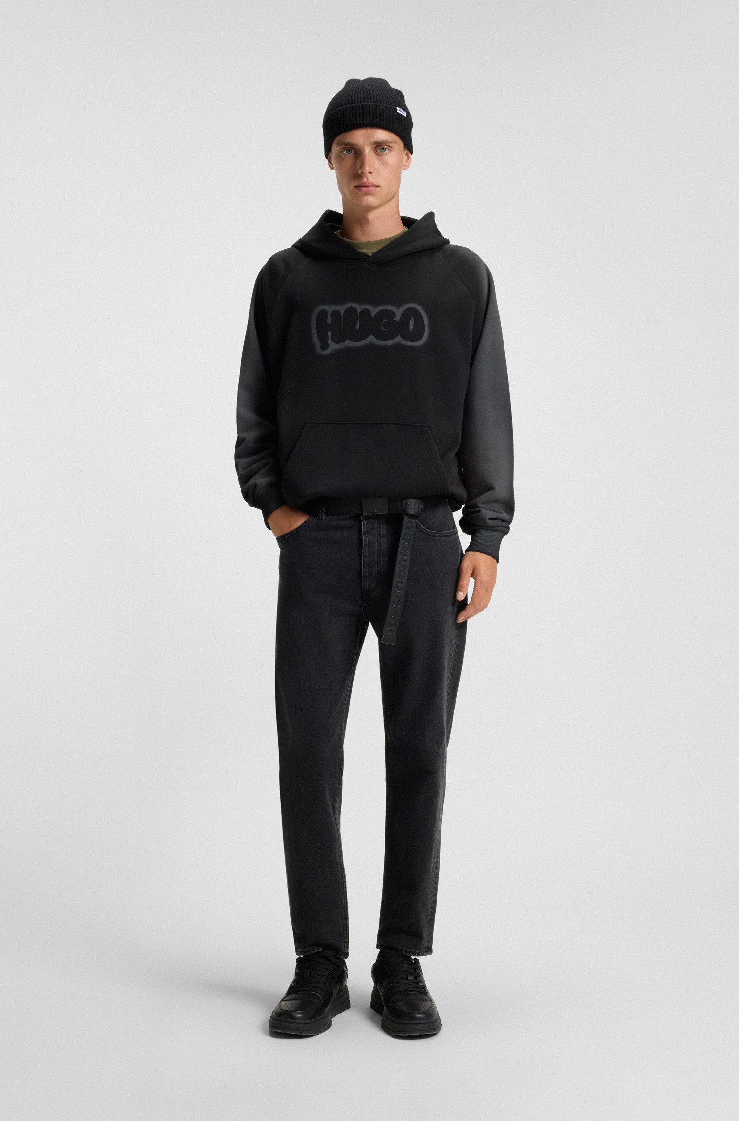 HUGO Tapered-fit-Jeans Brody mit Stone-washed-Finish