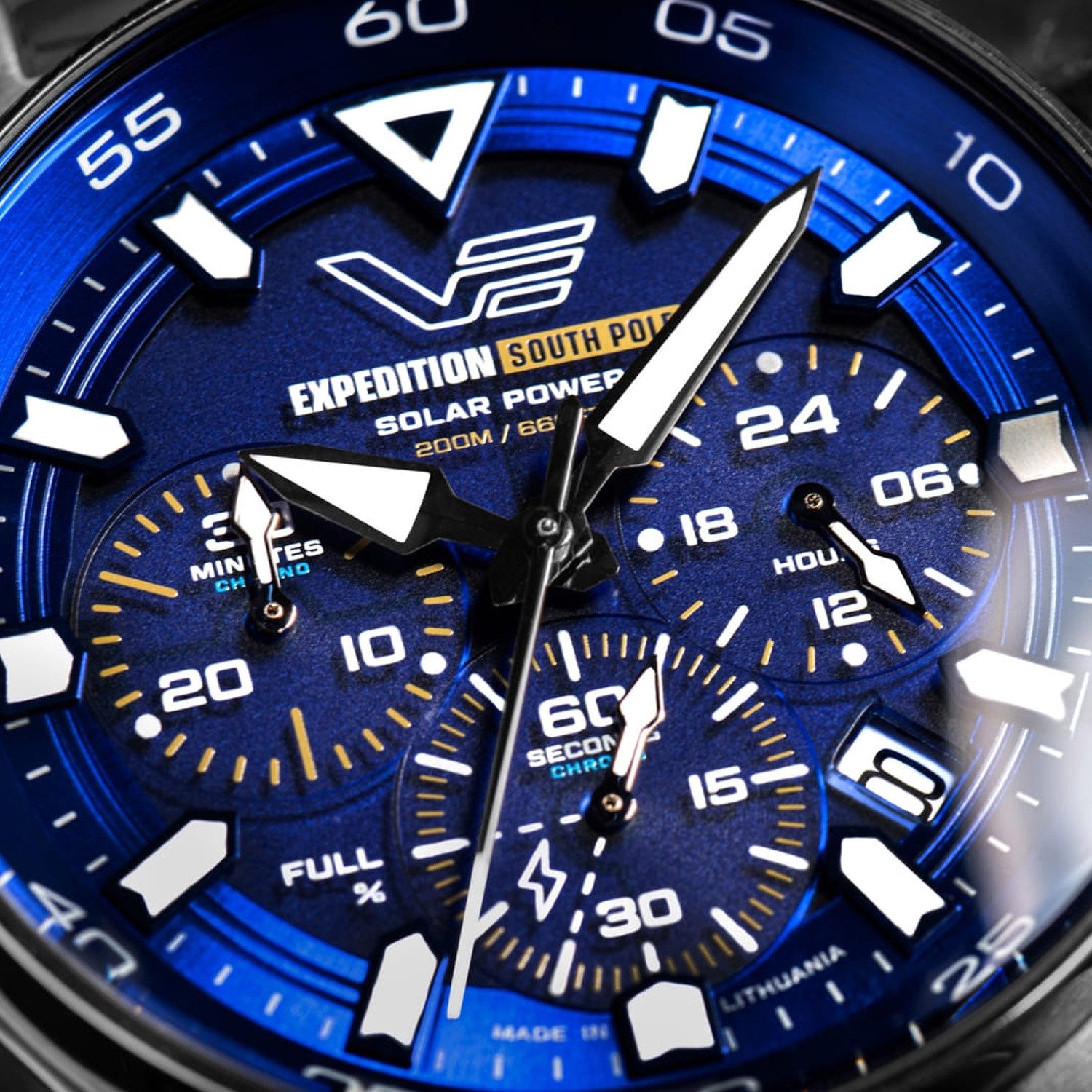 Vostok Europe Chronograph VR42-592A762-BLU, für Herren Solar Expedition South Pole Blau