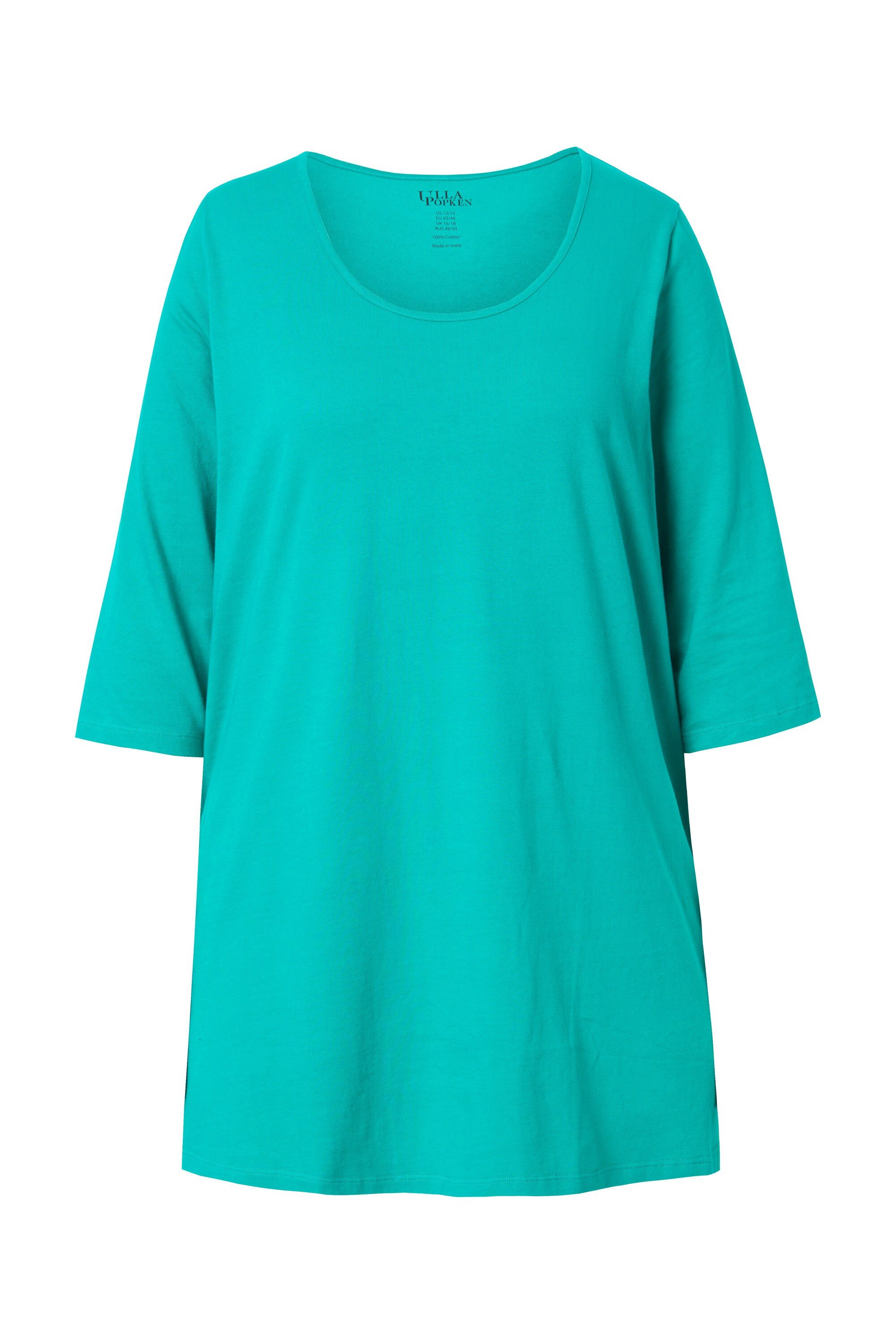 Ulla Popken Longshirt Longshirt A-Linie Rundhalsausschnitt 3/4-Arm günstig online kaufen