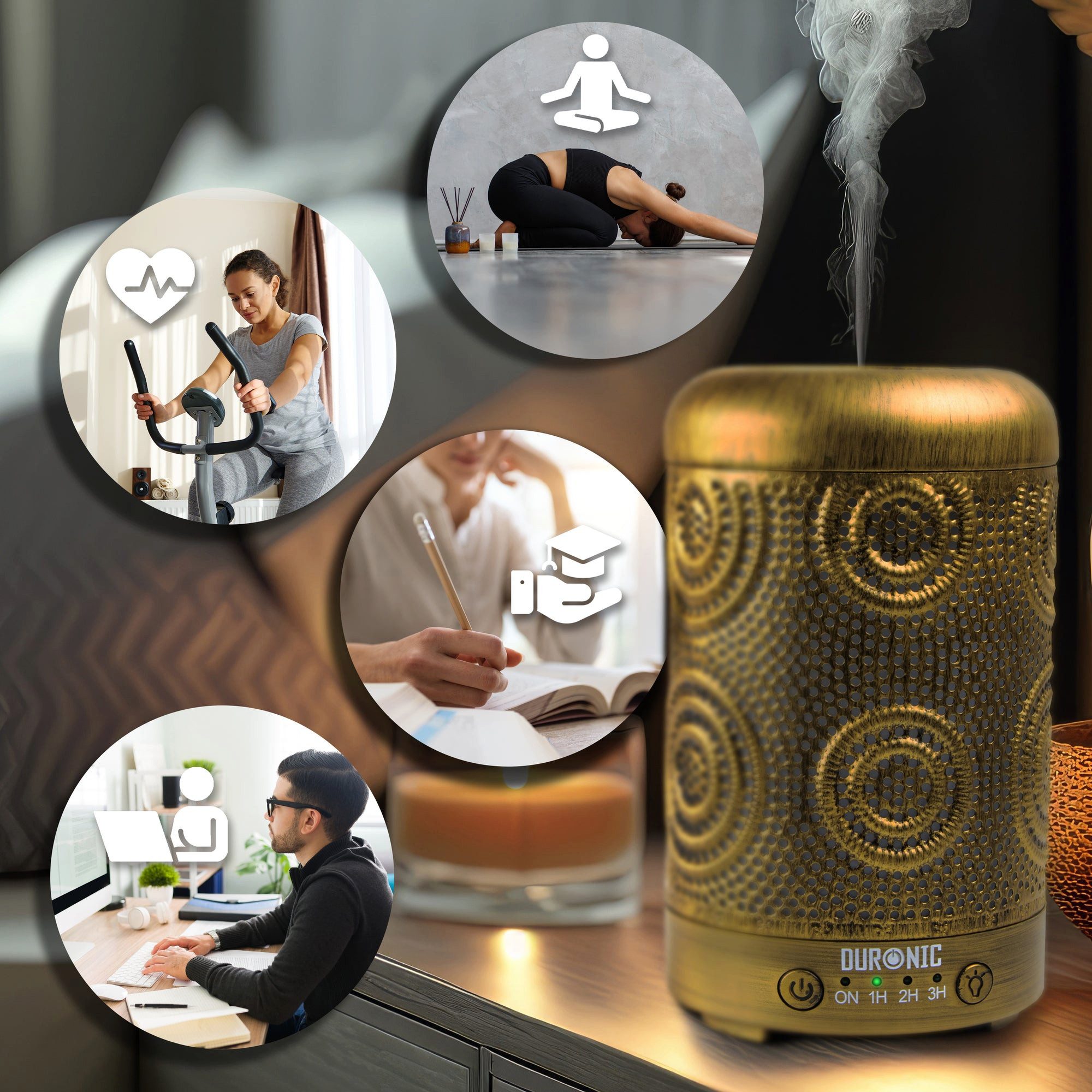 Duronic Raumduft AD41 Aroma Diffuser mit 100 ml Wassertank, Diffusor für ätherische Öle