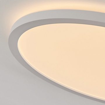 hofstein Deckenleuchte »Maestrello« Deckenlampe aus Metall/Kunststoff in Weiß (29cm), 6500 Kelvin, dimmbar über Fernbedienung, 2500 Lumen, LED