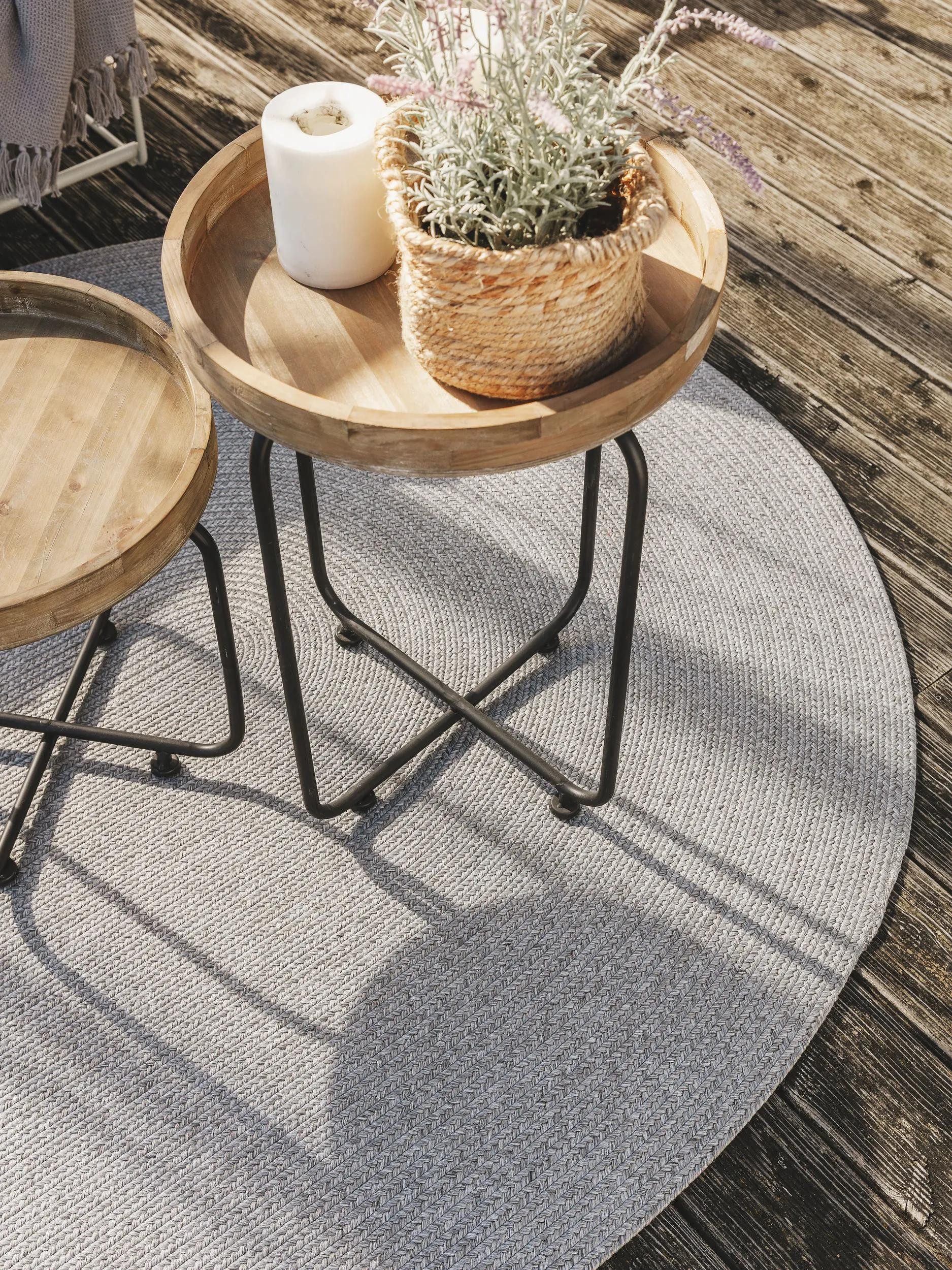 benuta Outdoorteppich Nandi, oval, Höhe: 5 mm, In- & Outdoorteppich, Robust für Garten, Terrasse, Balkon, Küche