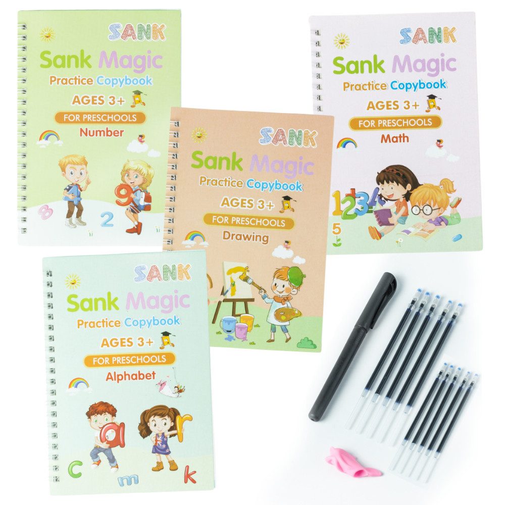 MaajeeKuto Notizbuch A4 MAGISCHE ÜBUNGSHEFTE INKL10 ERSATZMINEN FÜR KINDER-WIEDERVERWENDBAR