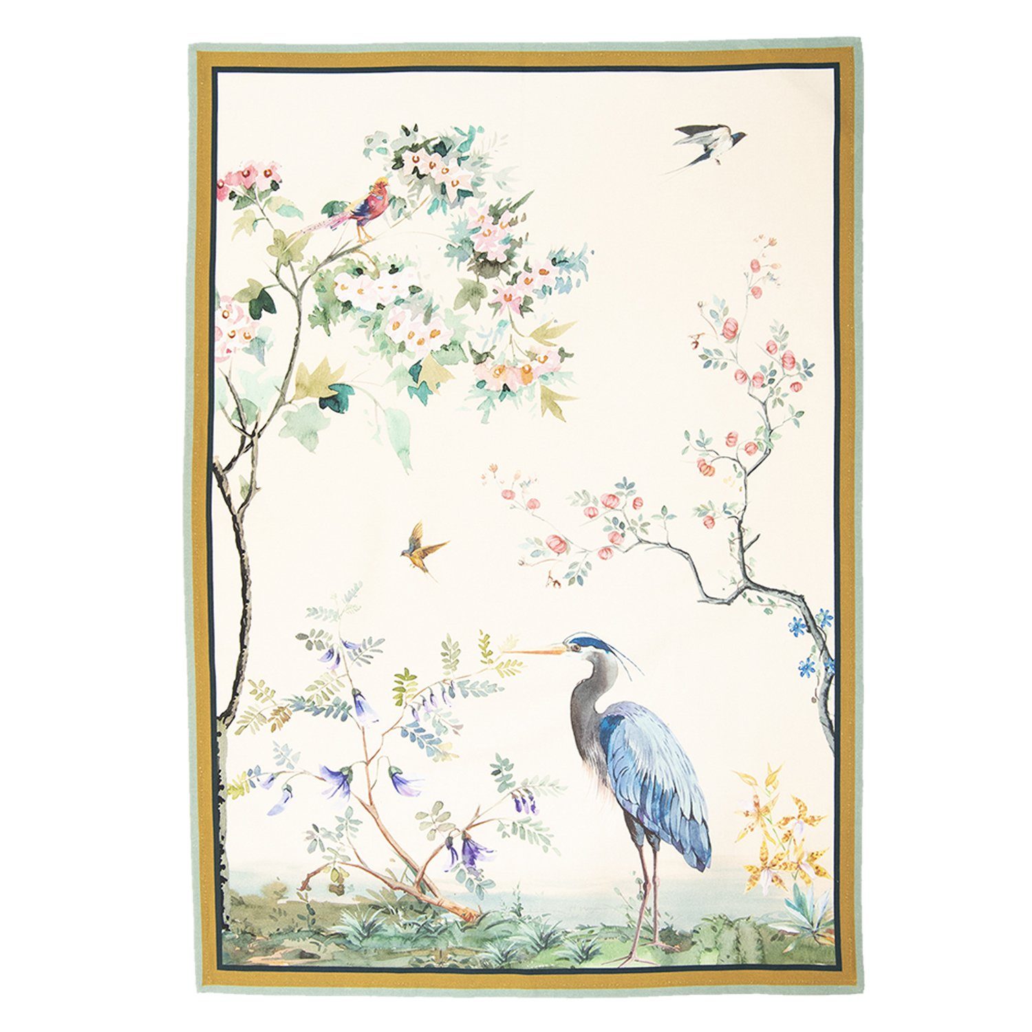 Clayre & Eef Geschirrtuch Birds in Paradise, (Set, 3-tlg., 3-teilig), Geschirrtücher (3 Stück), ca.50x70cm Baumwolle
