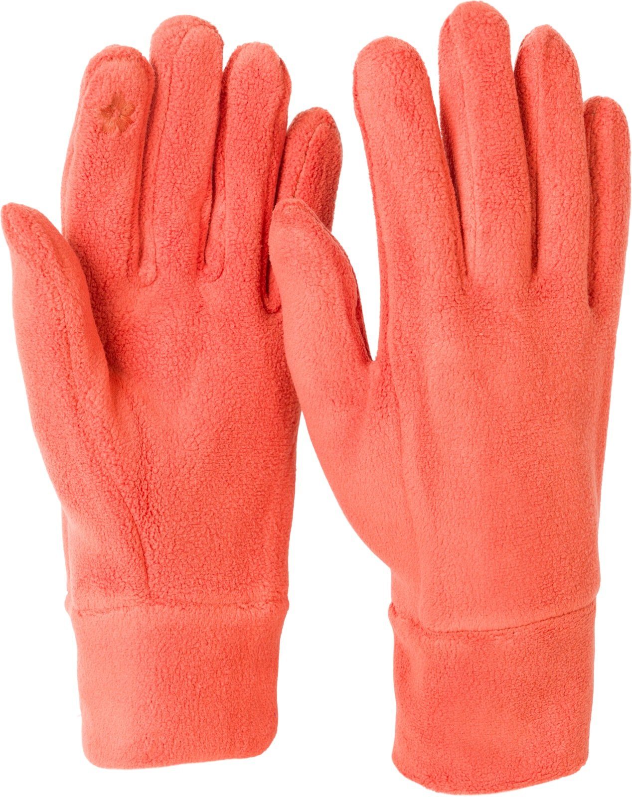 Fleecehandschuhe styleBREAKER Einfarbige Fleece Touchscreen Handschuhe Orange