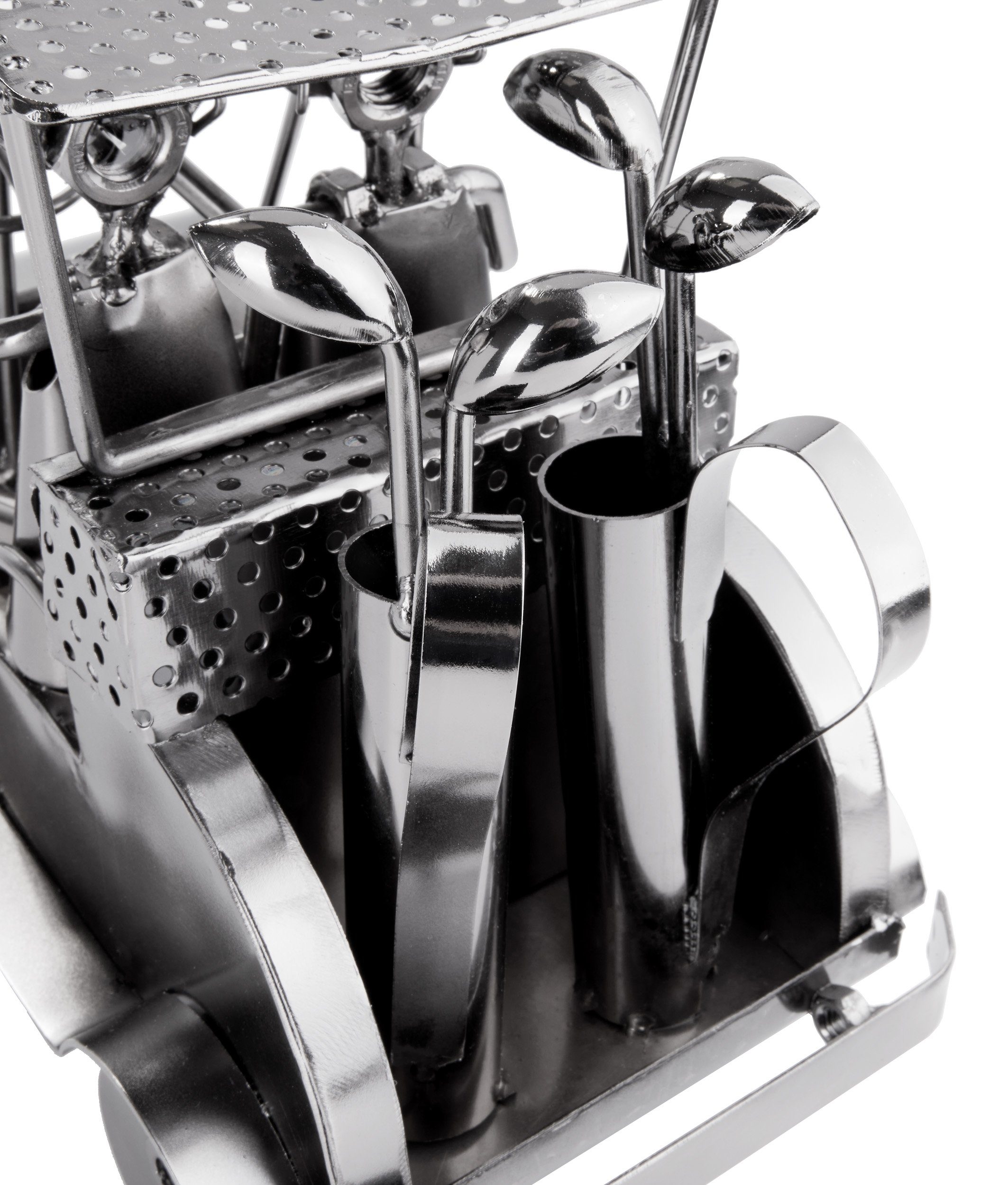 BRUBAKER Dekofigur Metallskulptur Schraubenmännchen Golfcart (1 St), kunstvolle Geschenkfigur für Golfspieler und Golf Fans, Metallfigur – Bild 4 von 5