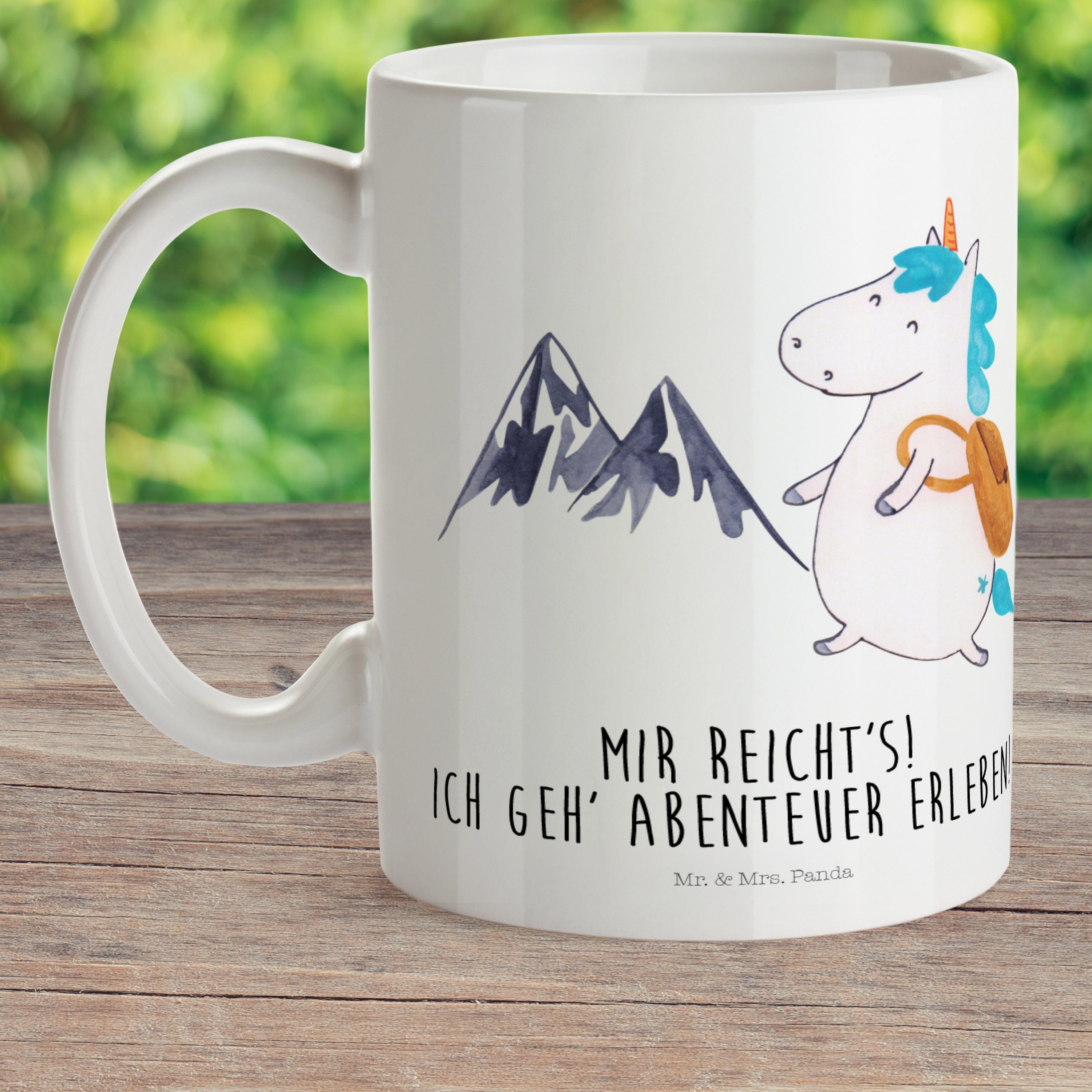Mr. Mrs. Weiß - Bergsteiger Berge, Kindergartenbecher, Einhorn Rei, - Panda & Geschenk, Kunststoff Kinderbecher