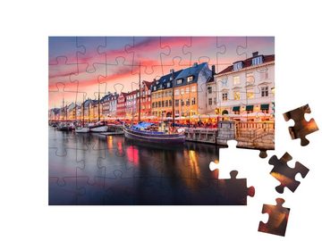 puzzleYOU Puzzle Nyhavn-Kanal in Kopenhagen in Dänemark, 48 Puzzleteile, puzzleYOU-Kollektionen Städte, Kopenhagen