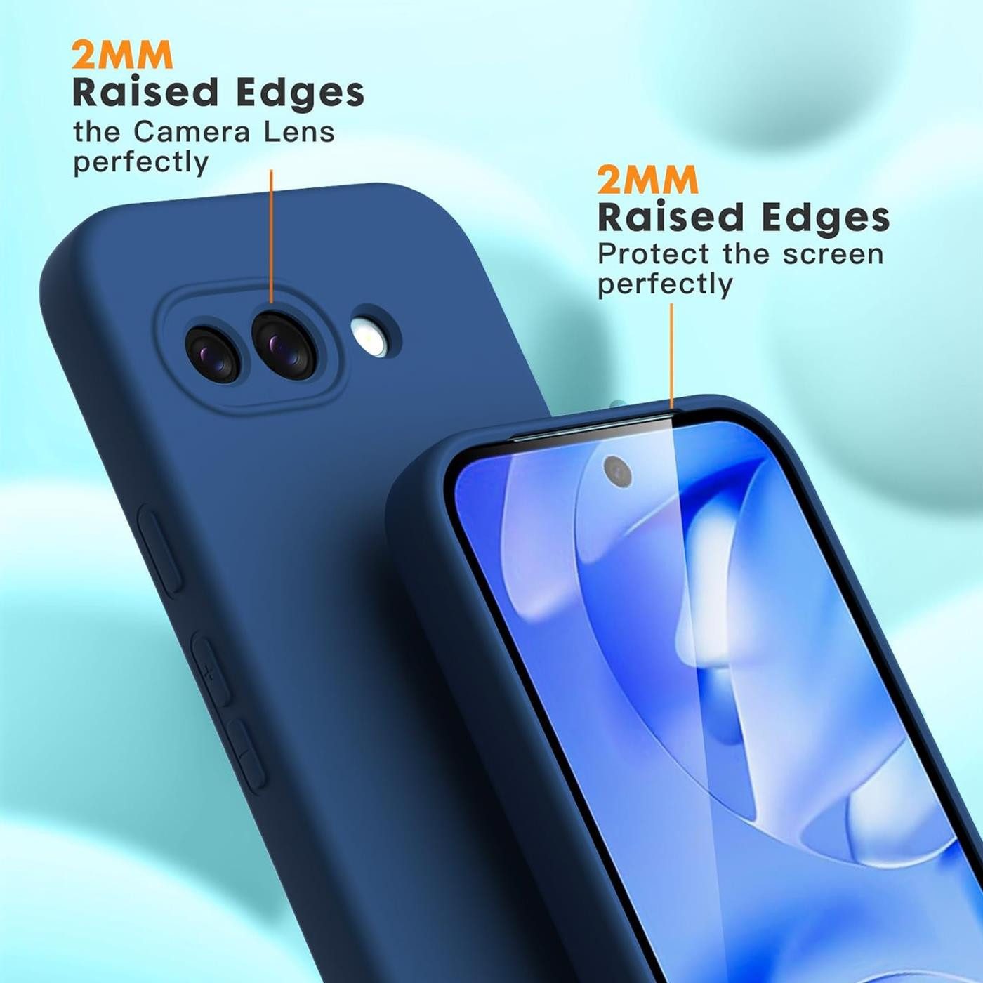 CoolGadget Handyhülle Silikon Colour Series Slim Case für Google Pixel 9a 6,3 Zoll, Hülle weich Handy Cover für Pixel 9a Schutzhülle Innenfleece – Bild 2 von 5