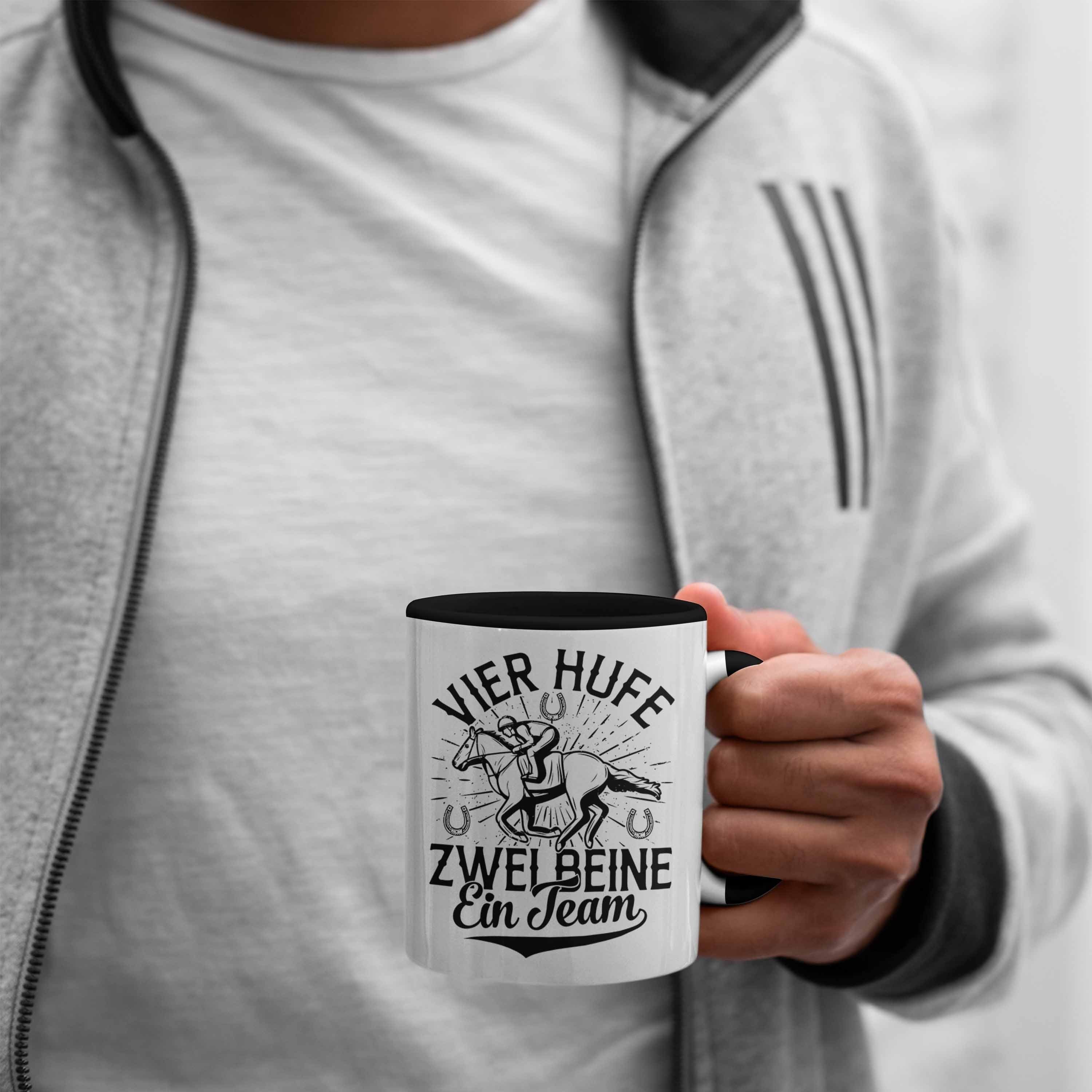 Geschenkidee Spruch Trendation Tasse Mädchen Schwarz Geschenk Tasse Reiterin Pferde-Liebhaberin