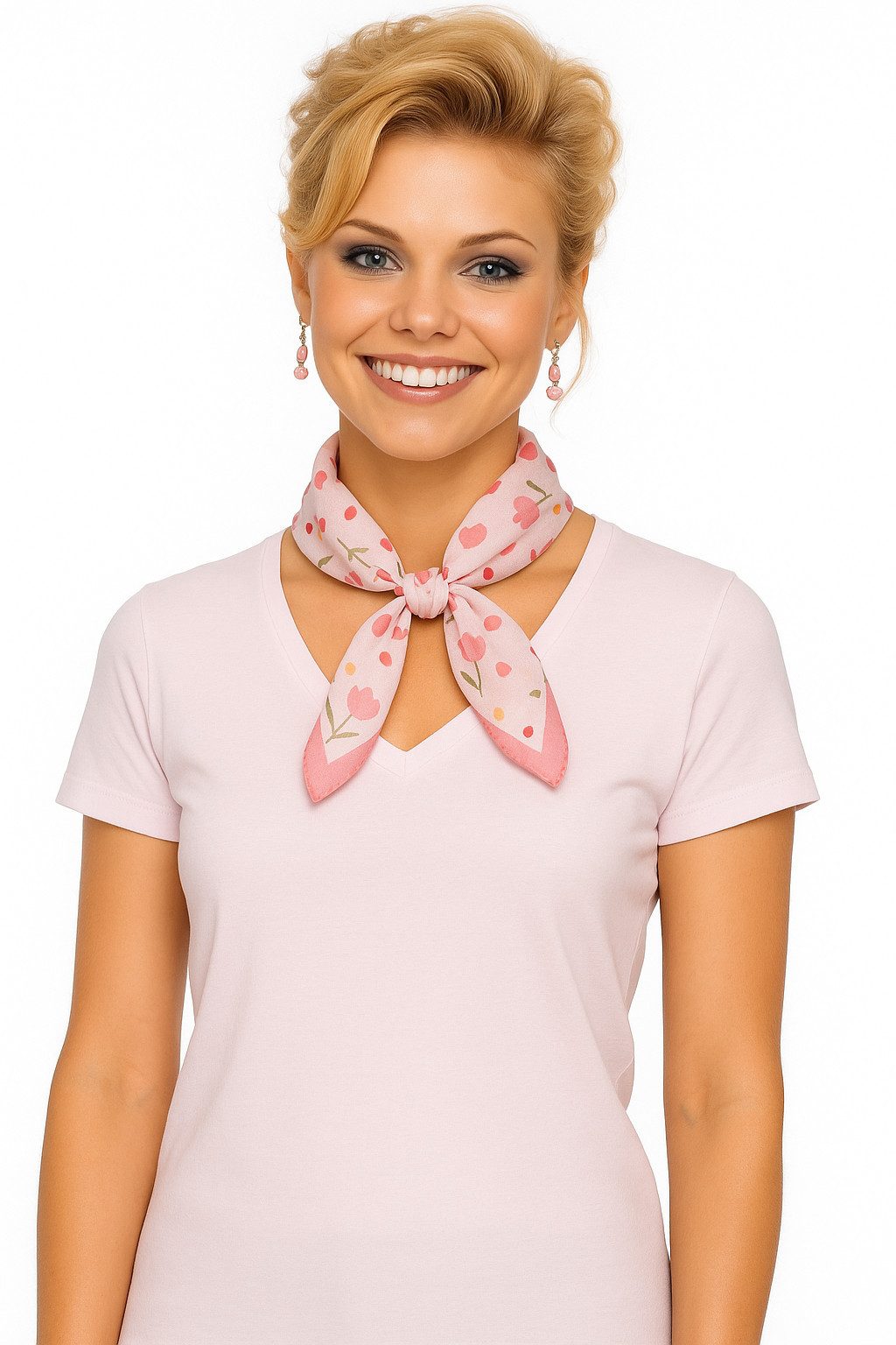 Moschen-Bayern Nickituch Halstuch Damen klein Nickituch Sommer Baumwolle Rosa + Violett