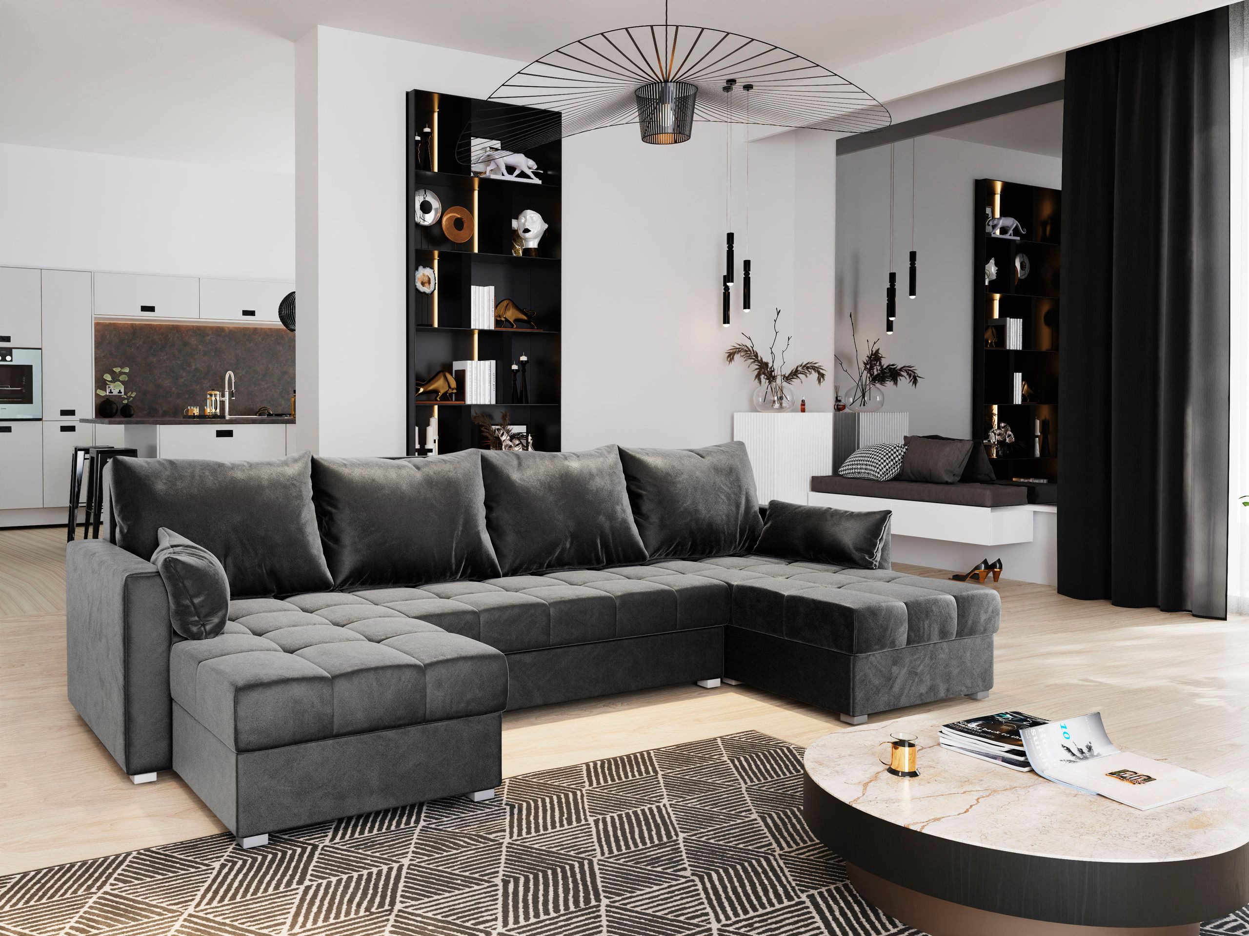 Masseno Ecksofa NAKO mit Schlaffunktion U-Form, günstig online kaufen
