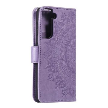 CoverKingz Handyhülle Hülle für Samsung Galaxy S21 Handyhülle Flip Case Cover Schutzhülle 15,2 cm (6 Zoll), Klapphülle Schutzhülle mit Kartenfach Schutztasche Motiv Mandala