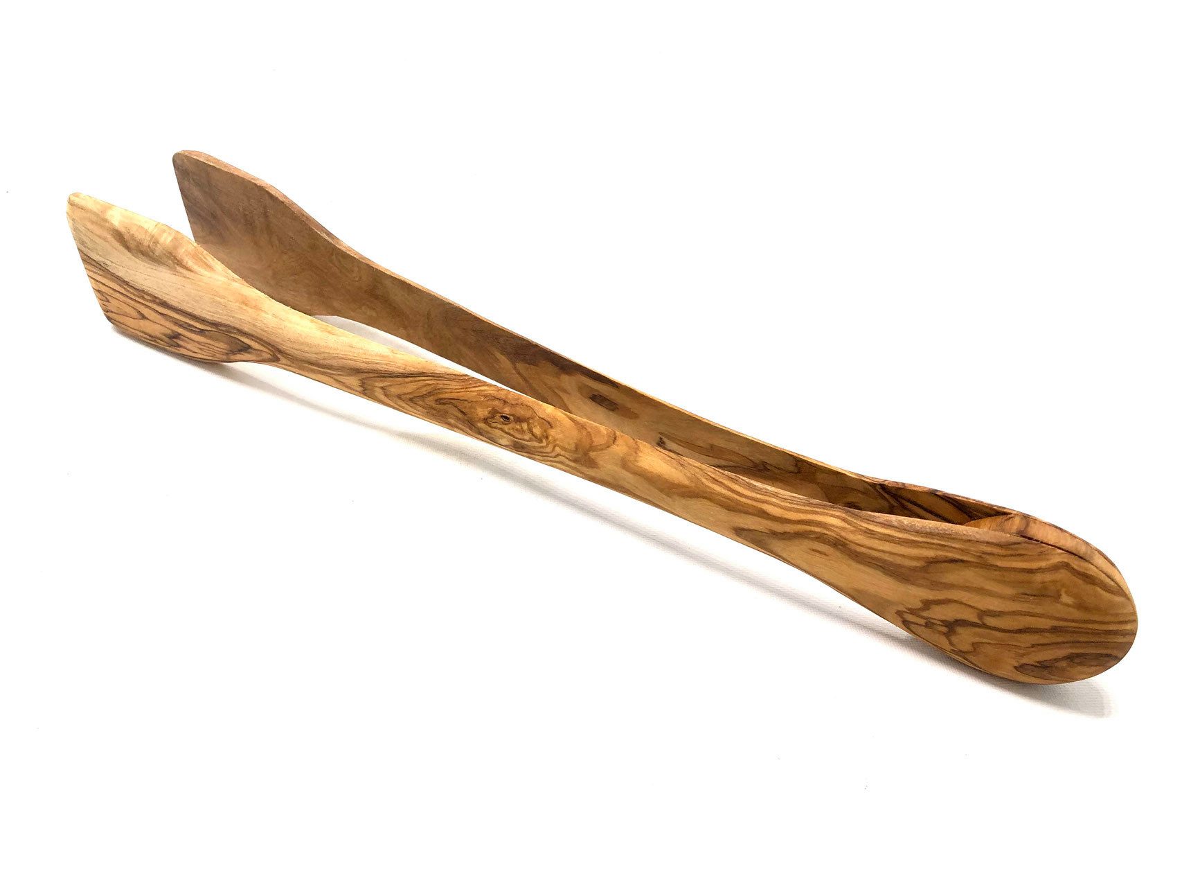 Olivenholz-erleben Grillzange aus Olivenholz – robust, hitzebeständig & stilvoll ca. 36 cm lang, Edle Olivenholz-Grillzange – sicherer Griff & rustikaler Charme