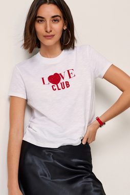 Next T-Shirt Kurzarmoberteil mit Häkelbesatz und Valentinsherz (1-tlg)