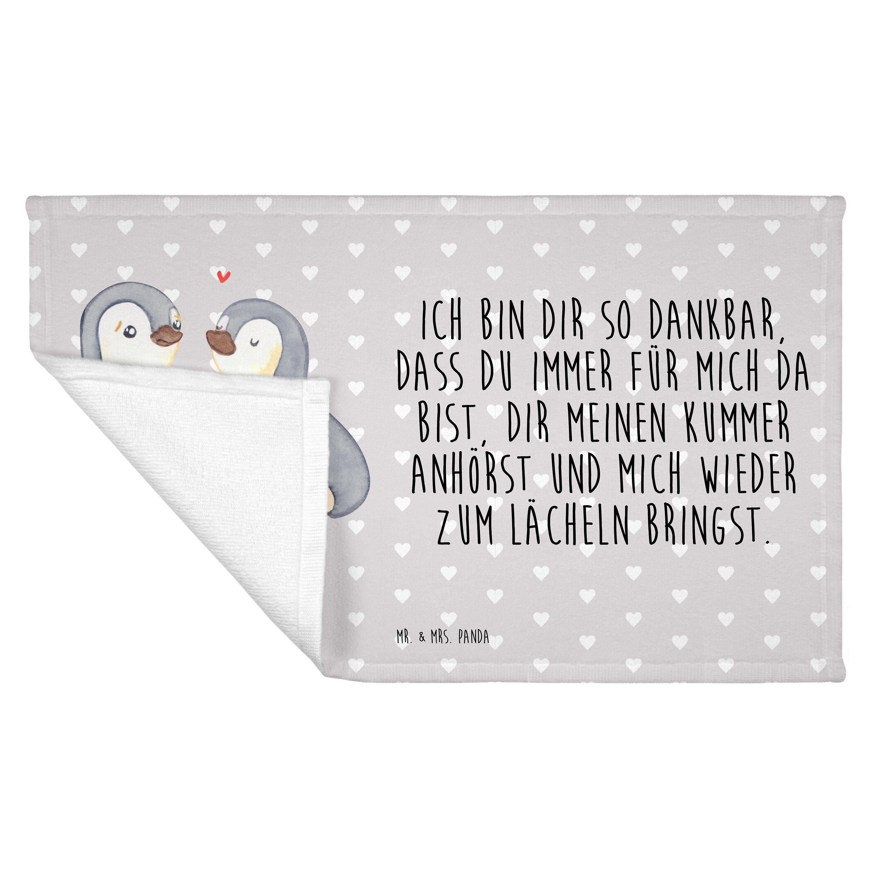 - Pastell - Geschenk, Ehemann, Handtuch trösten & Mrs. Grau Pinguine Mr. für G, (1-St) Gästetuch, Panda