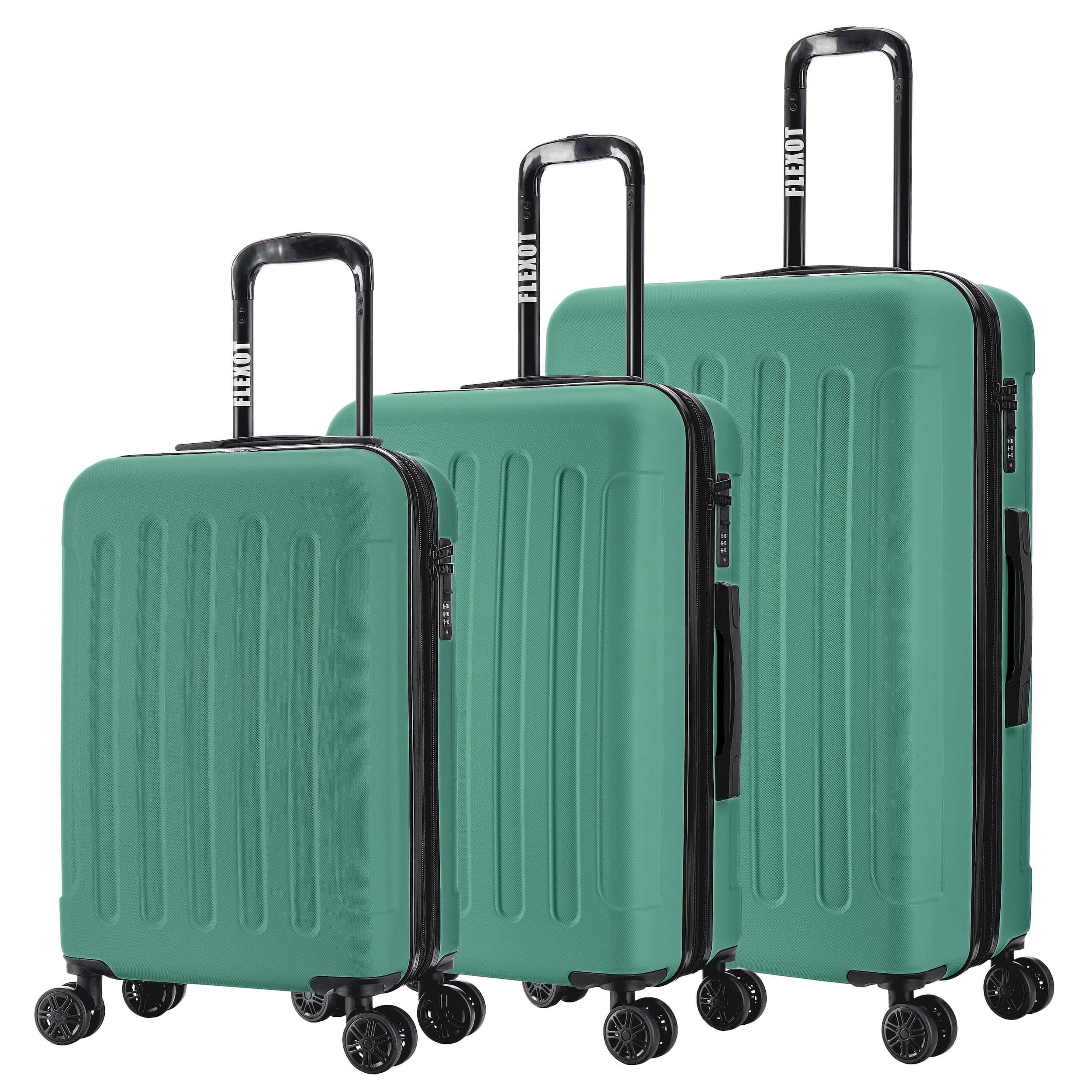 Flexot Hartschalen-Trolley F-3045 (Gr. M, L, XL) – Kofferset – ABS-Hartschale, 4 Rollen, Robuster und moderner Koffer mit vier 360° Rollen und Zahlenschloss
