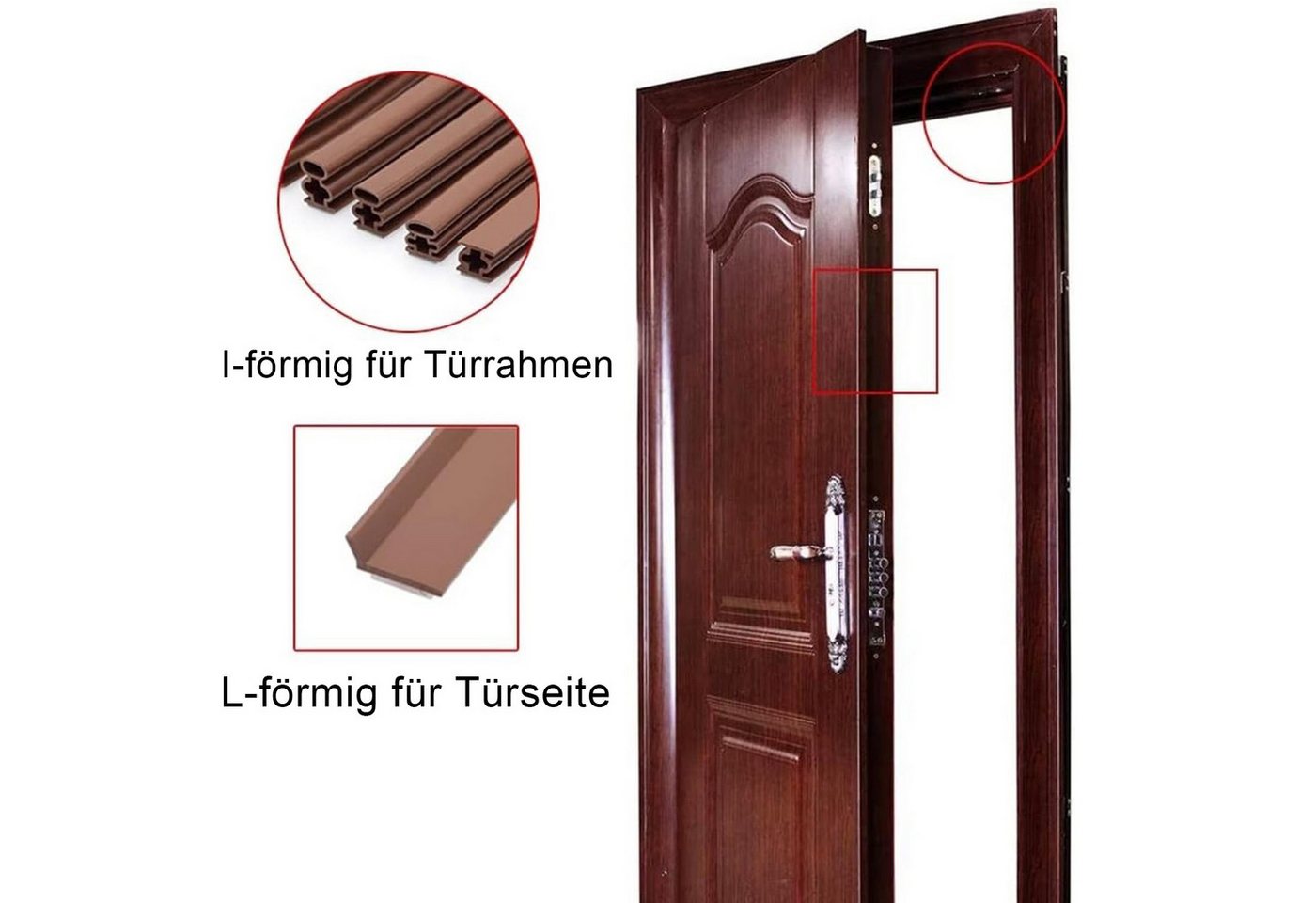 Thumbnail - OKWISH Türdichtband 6M Fensterdichtung Selbstklebend Dichtungsprofil Türdichtungsstreifen, (10mm x 10mm Flexibel Dichtun...