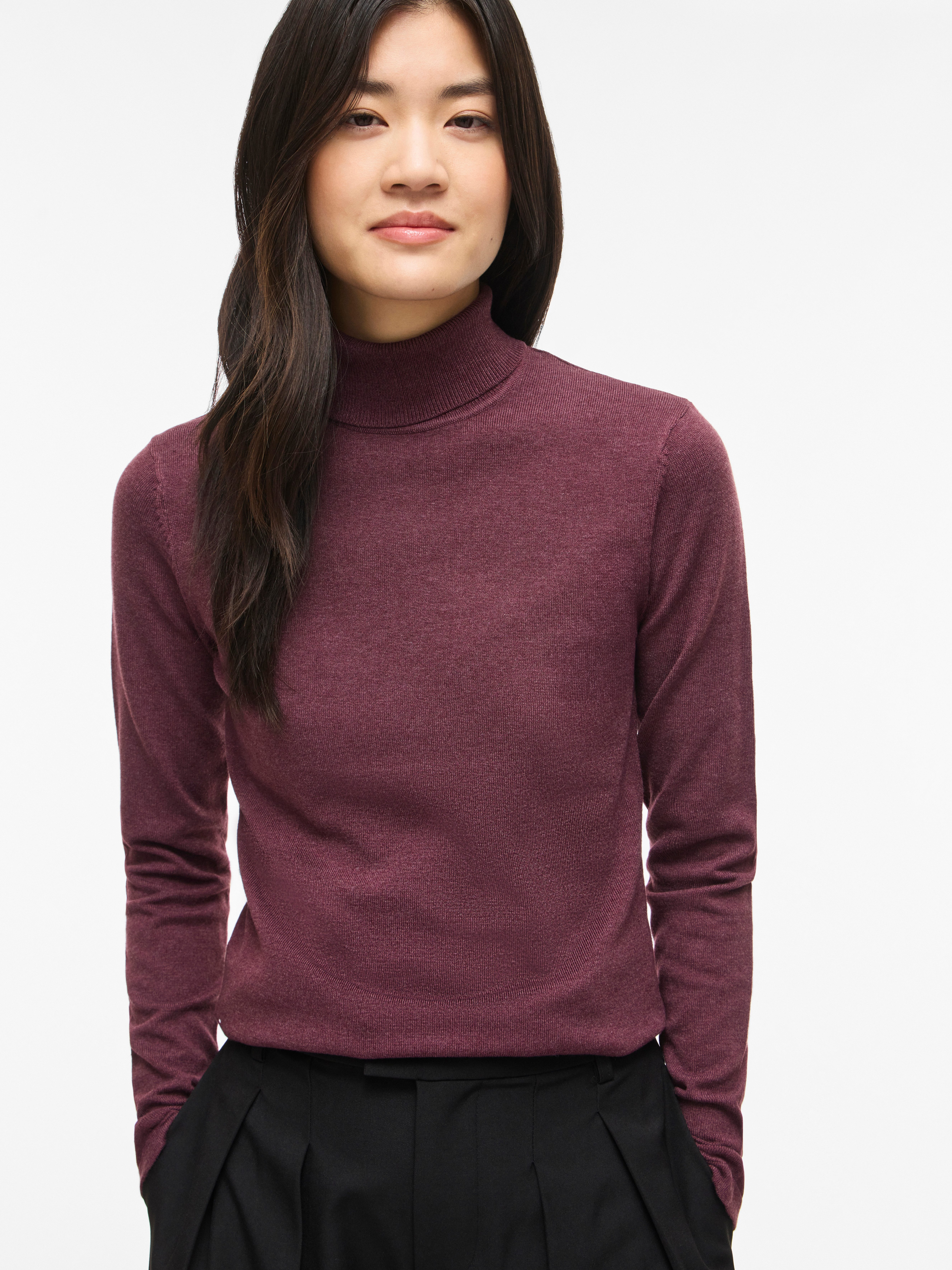Vila Rollkragenpullover VIMALU ROLLNECK L/S KNIT TOP NOOS Materialmix