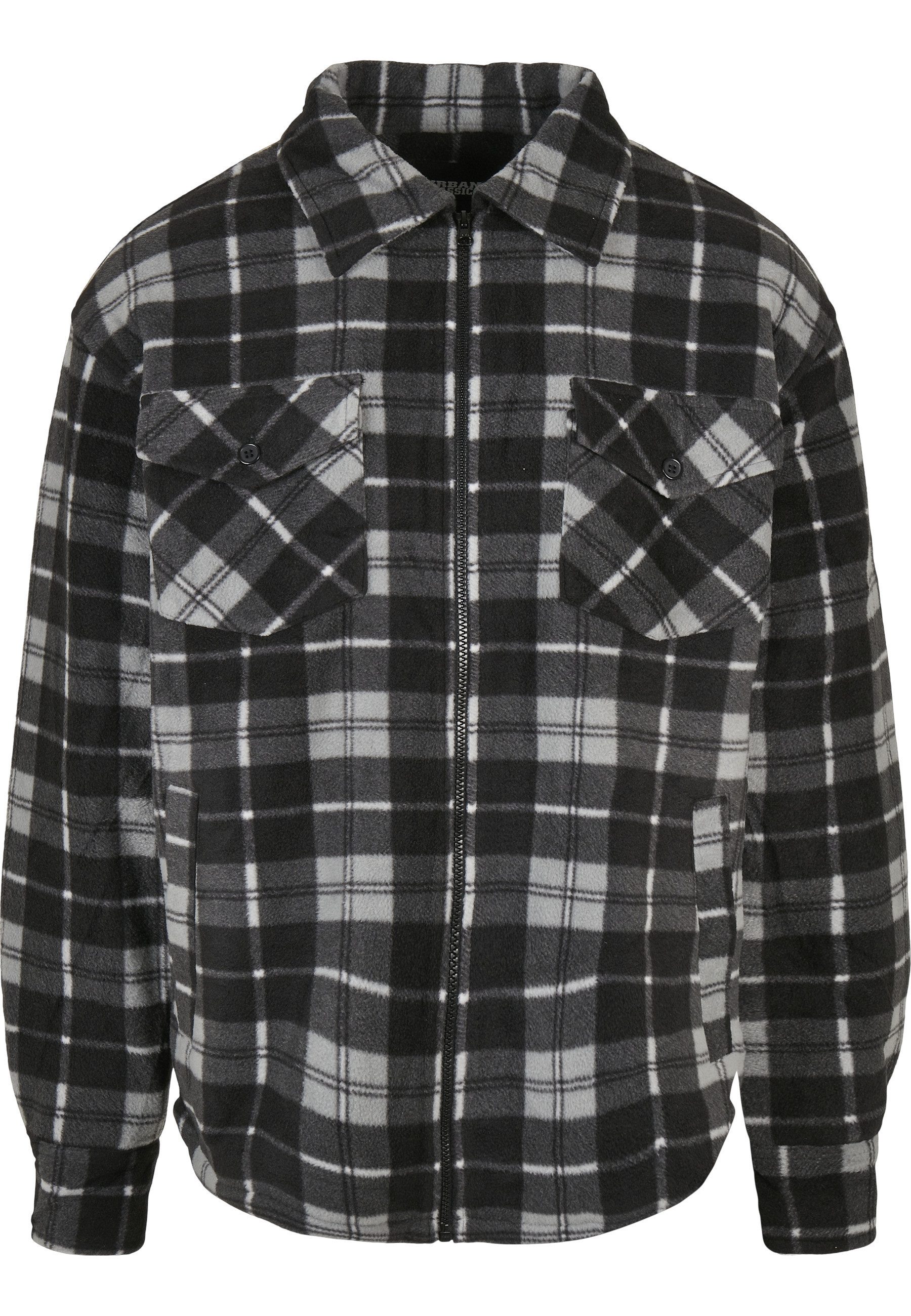 Langmantel Urban Classics Herren Plaid Teddy Lined Shirt Jacket