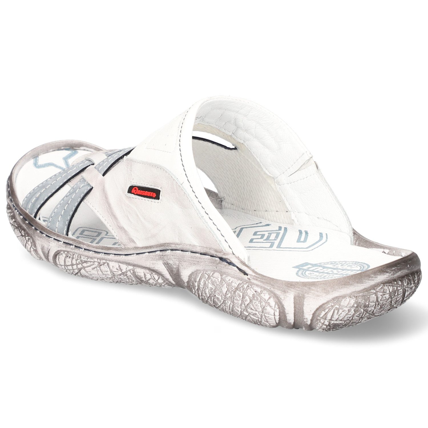 KRISBUT Krisbut 1203-7 Herren Glattleder weiss Pantolette