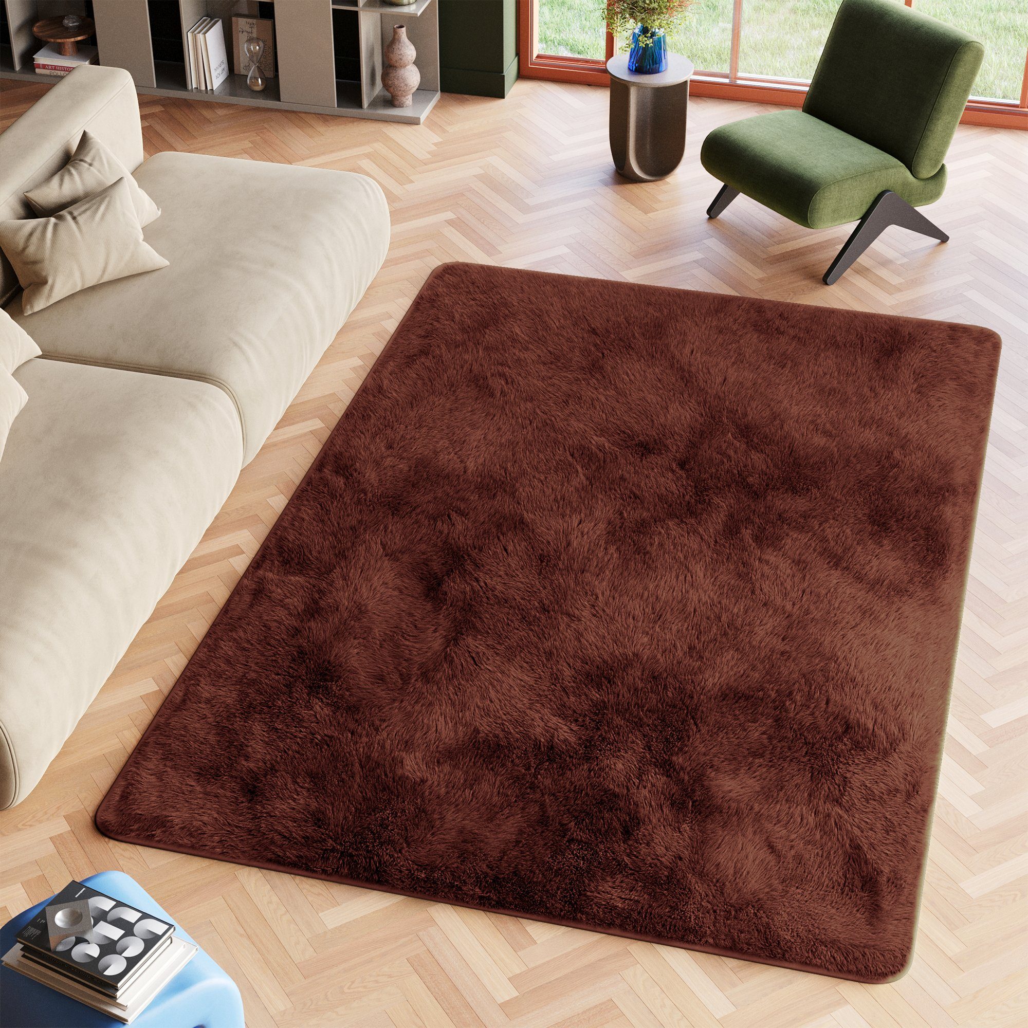 Tapiso Hochflor-Teppich SILK, rechteckig, Höhe: 35 günstig online kaufen