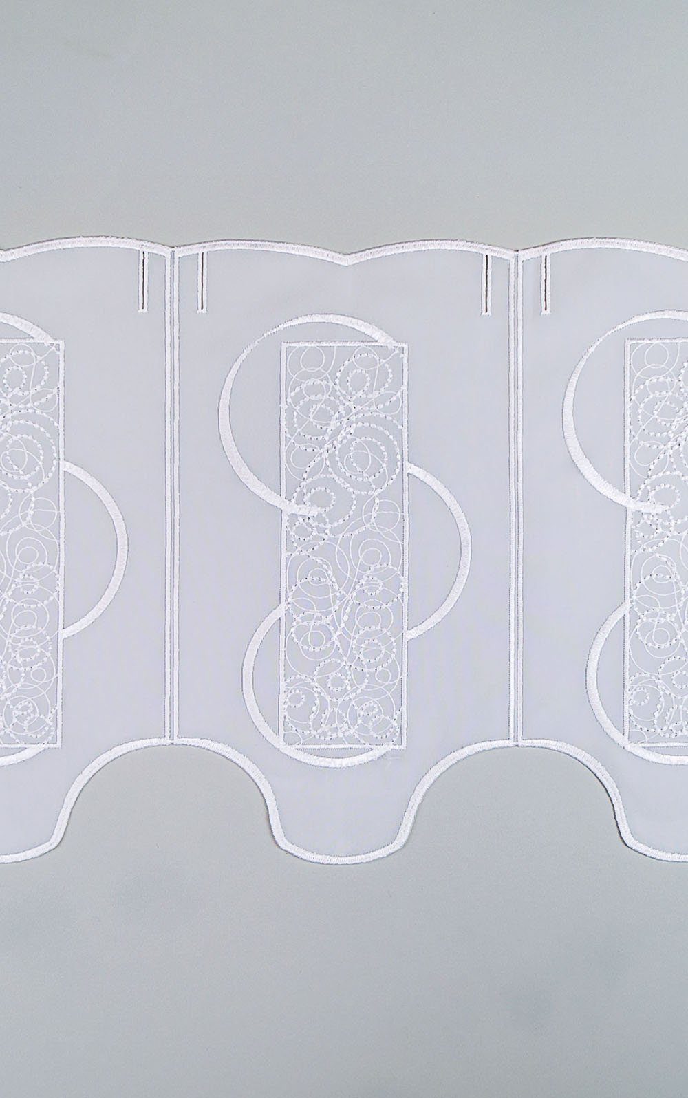 transparent, Spitze®, und Viereck, (1 Plauener 30x48.6cm Scheibengardine St), Kreise HxB