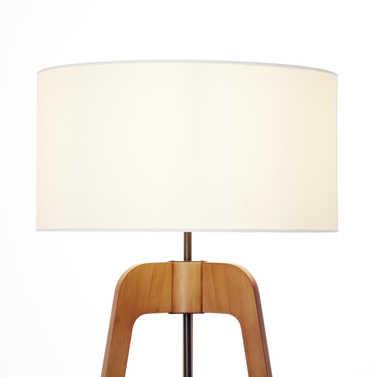 Brilliant Stehlampe Nola, ohne Leuchtmittel, 148 cm Höhe, Ø 66 cm, 1 x E27,  Bambus/Textil, holz dunkel/weiß | Standleuchten
