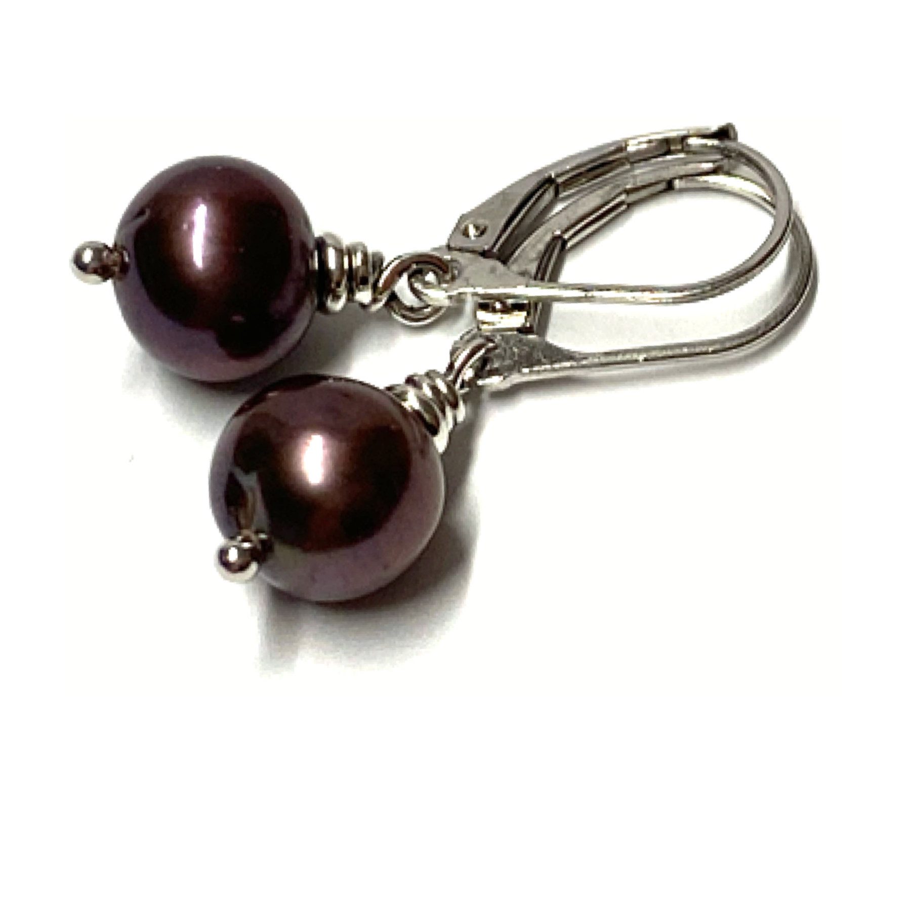 Edelschmiede925 Paar Ohrhänger Ohrhänger Silber 925 Perle braun naturform Ohrring Perlenschmuck