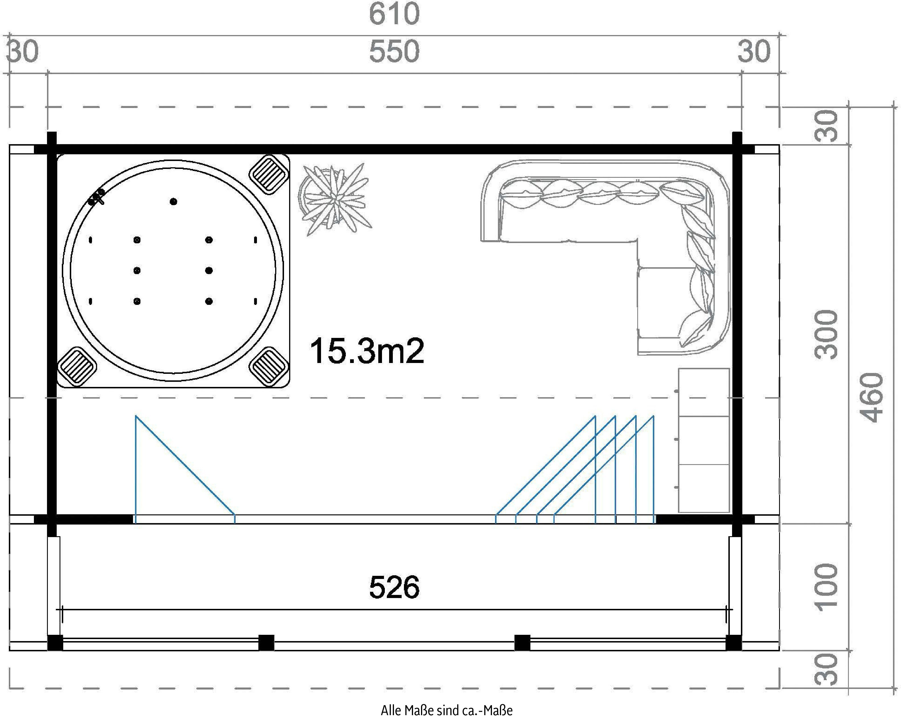 610x460 BxT: MAJA cm, verlegen) inkl. (Set, LYNDHURST, LASITA zum Gartenhaus Fussbodenbretter