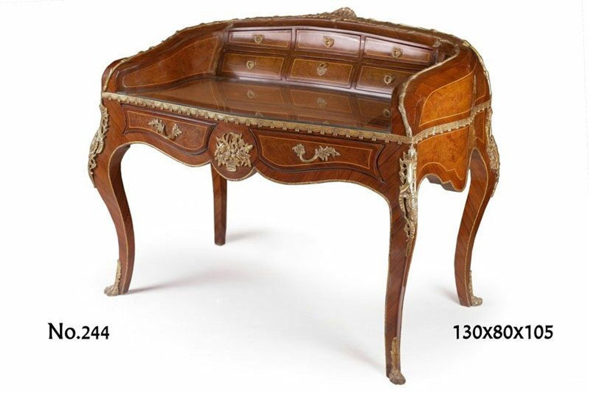 Casa Padrino Schreibtisch Barock Schreibtisch / Sekretär 130 x 80 x H. 105 cm - Französischer Stil