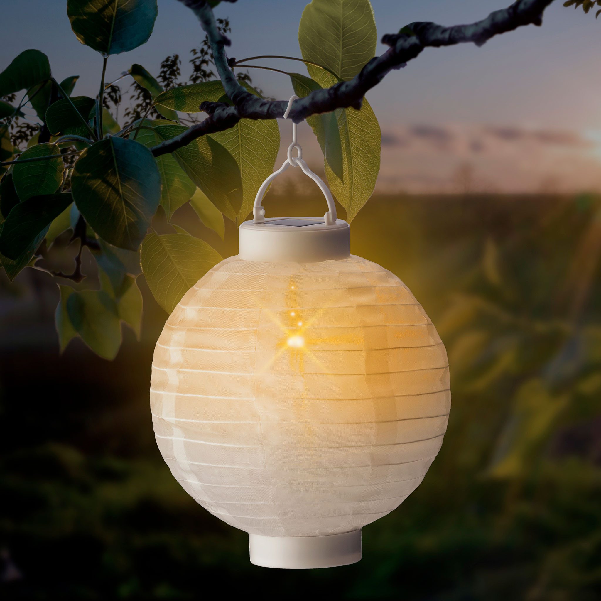 Lumineo Lampion, Flacker Effekt, warmweiß, Solar Gartenleuchte LED Lampion flackernd 20x23cm Kunststoff Warmweiß