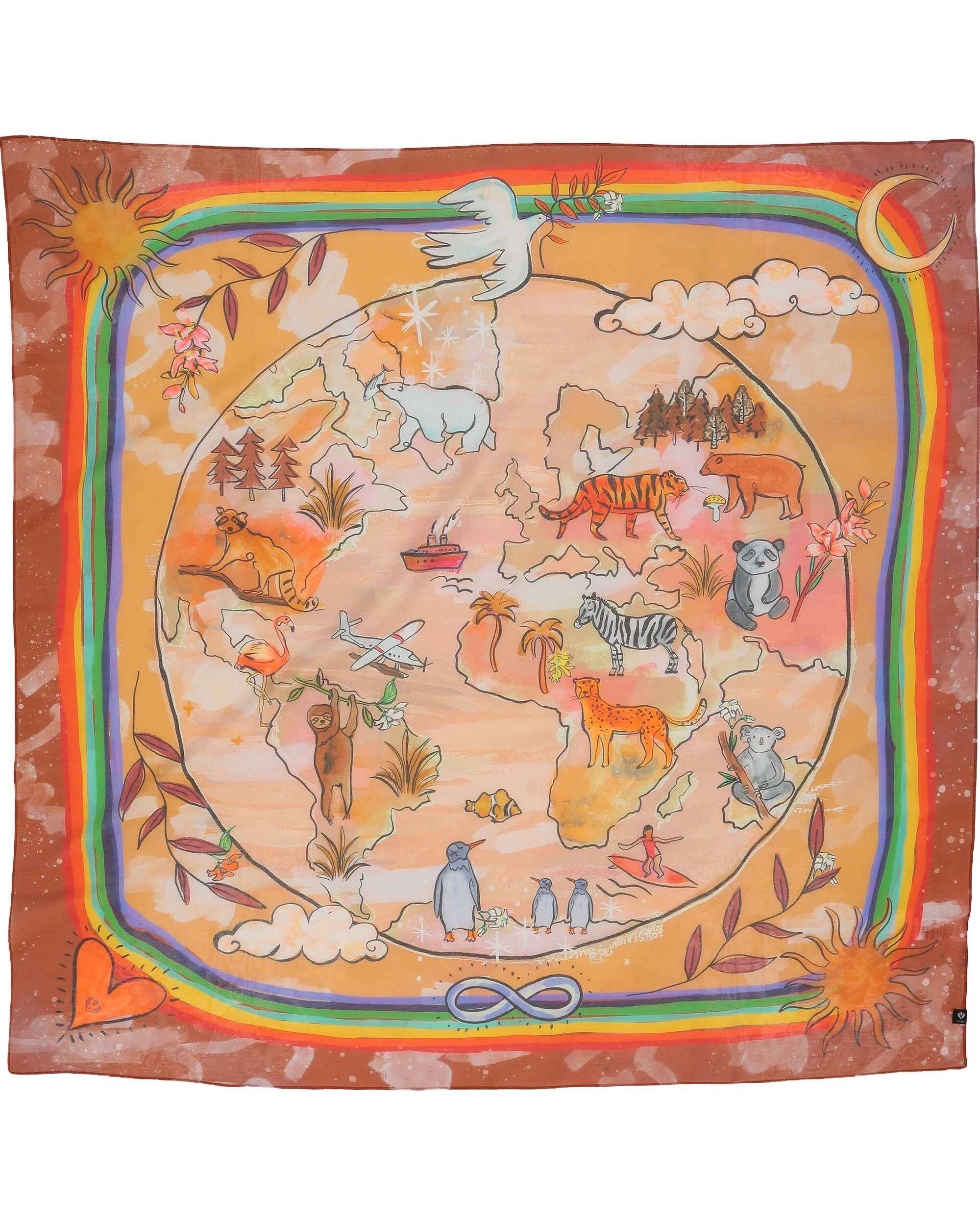 Fraas Modetuch Tuch "Tiere aus aller Welt" in Seidenmischung, (keine)